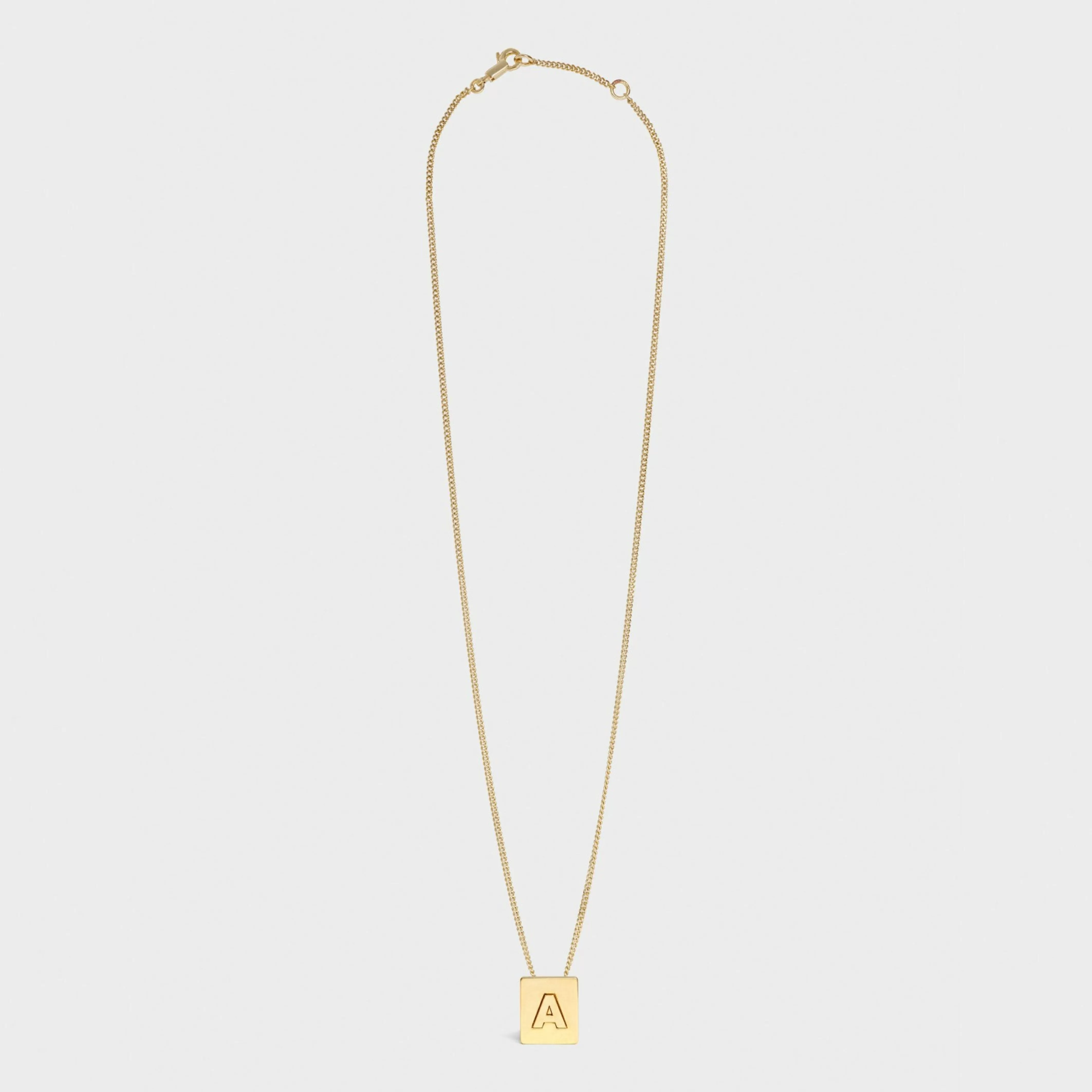 Alphabet A Necklace in Brass with Gold finish^CELINE Outlet