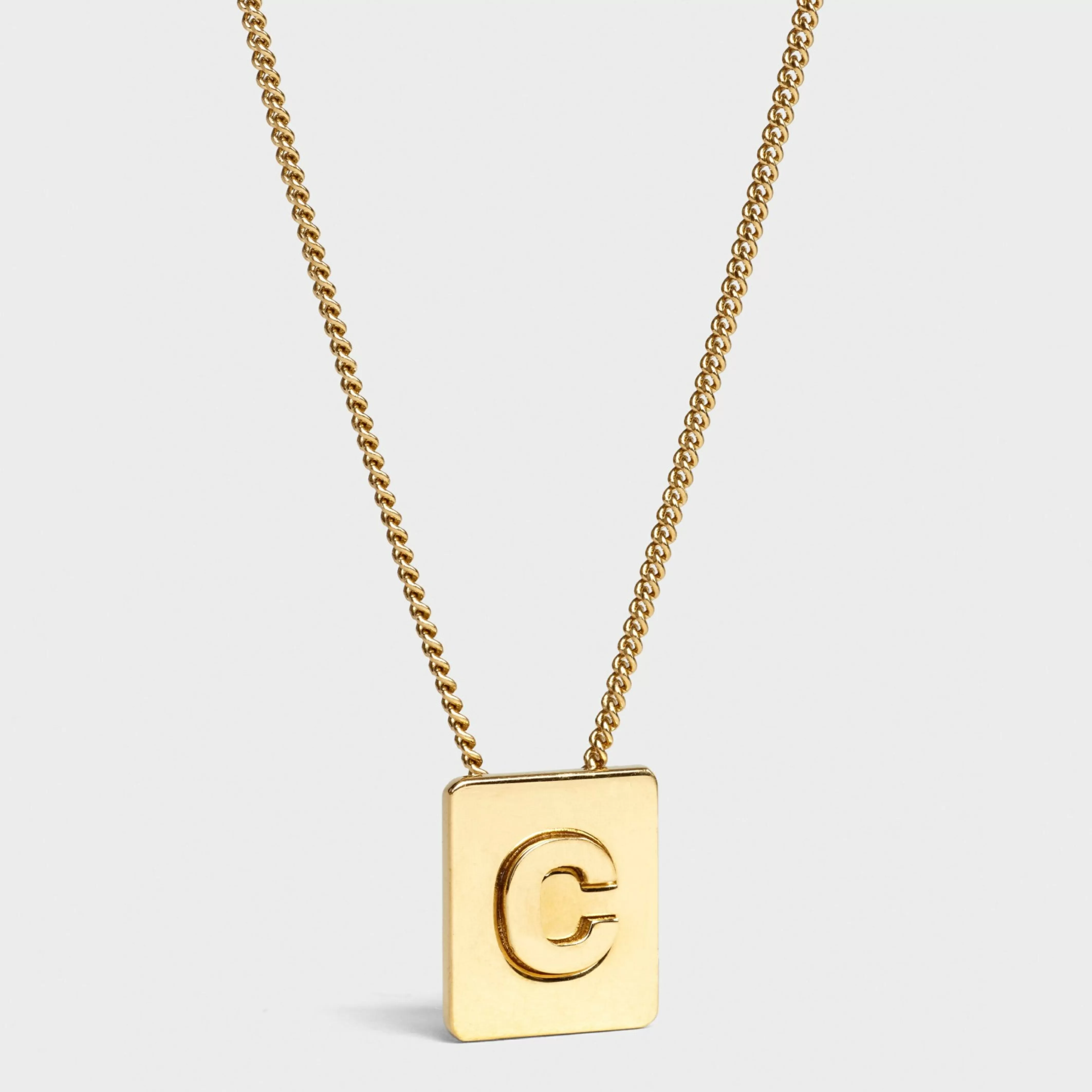 Alphabet C Necklace in Brass with Gold finish^CELINE Discount