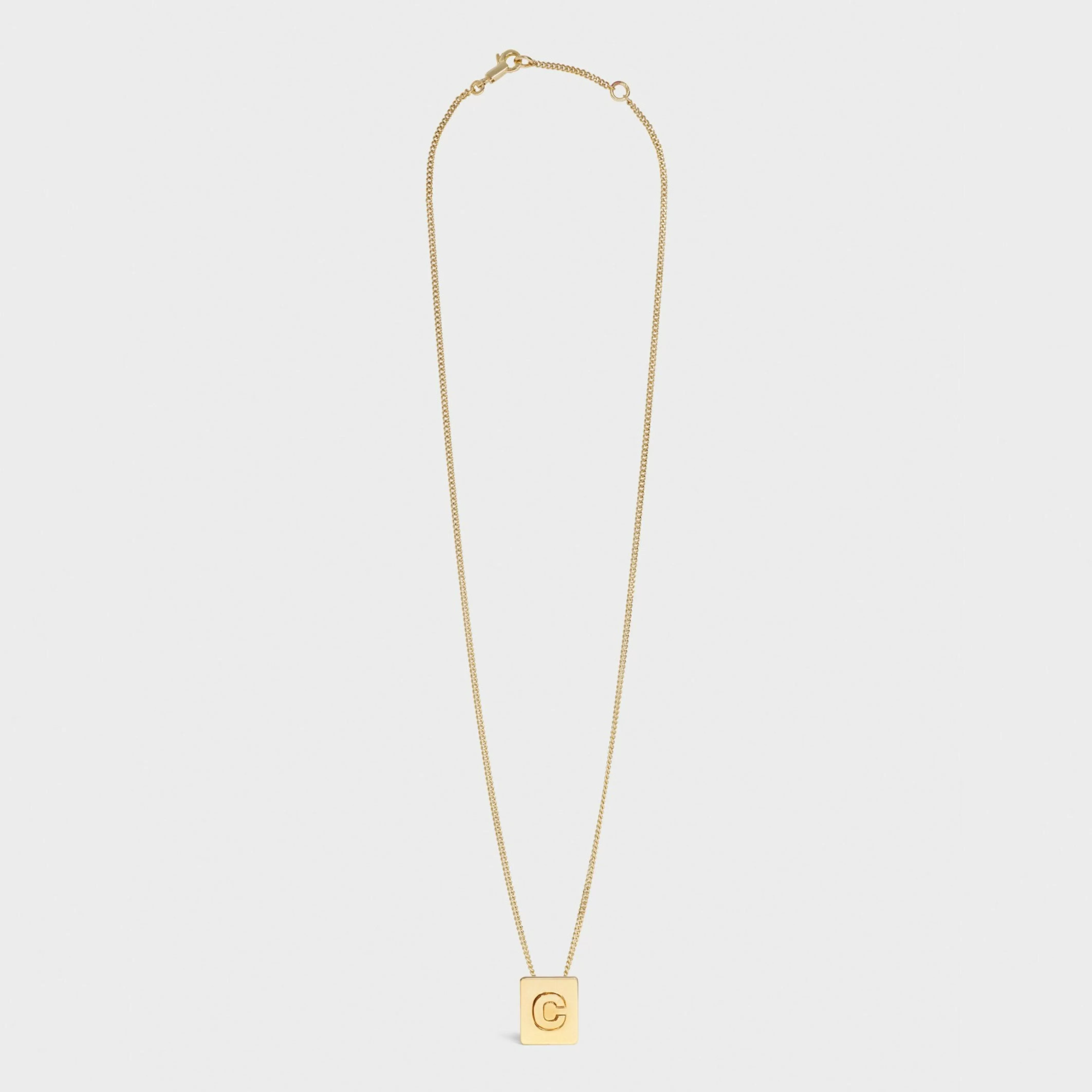 Alphabet C Necklace in Brass with Gold finish^CELINE Discount