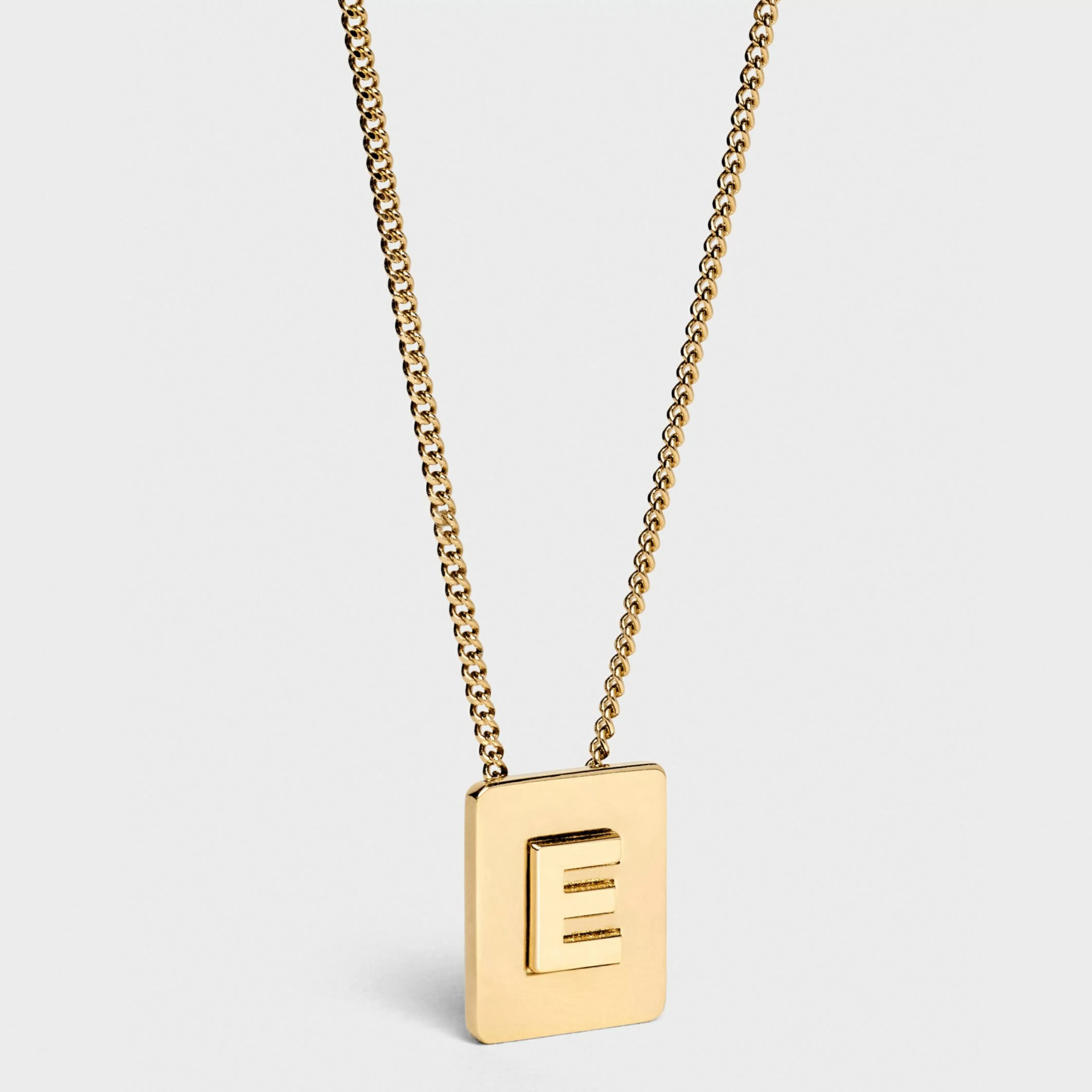 Alphabet E Necklace in Brass with Gold finish^CELINE Best