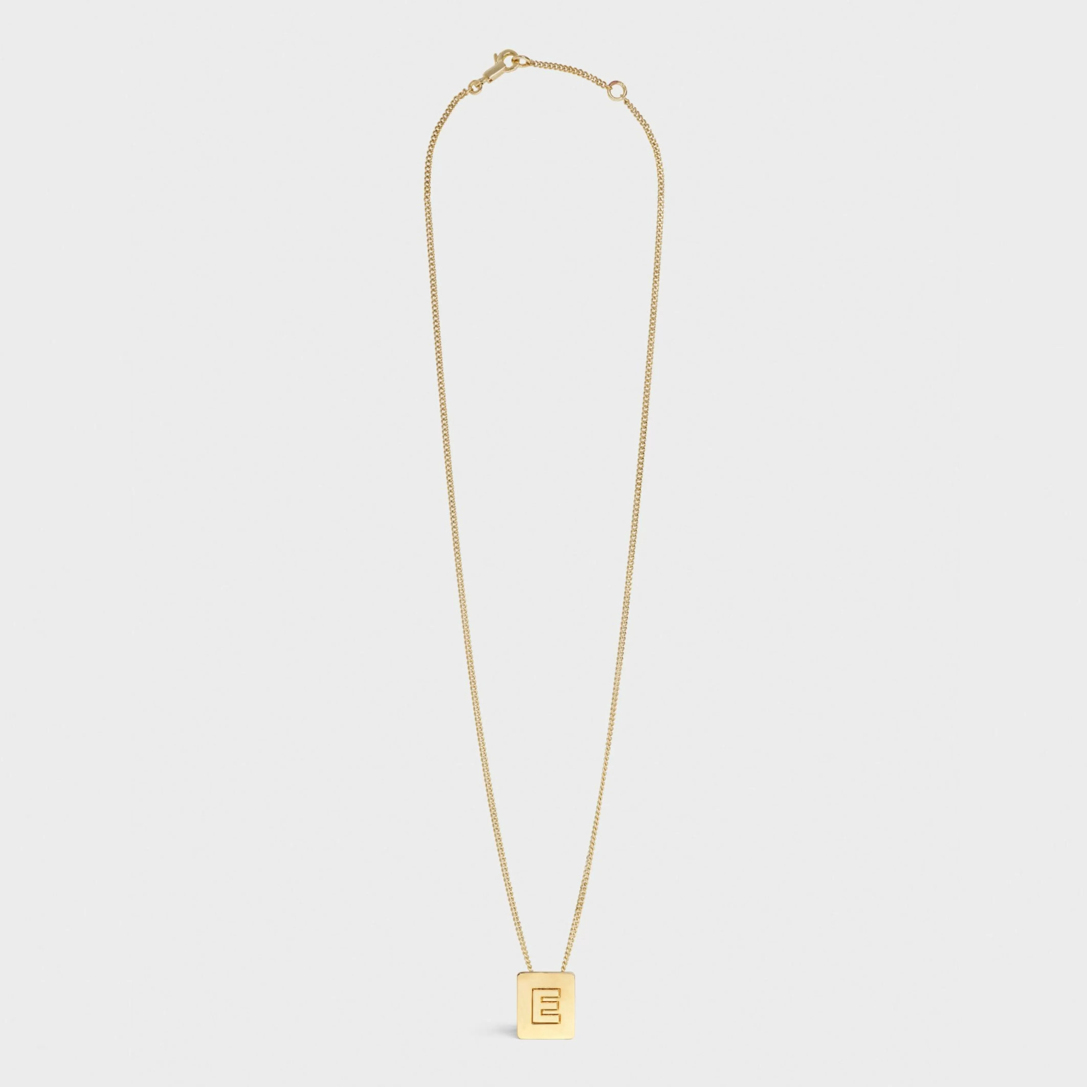 Alphabet E Necklace in Brass with Gold finish^CELINE Best