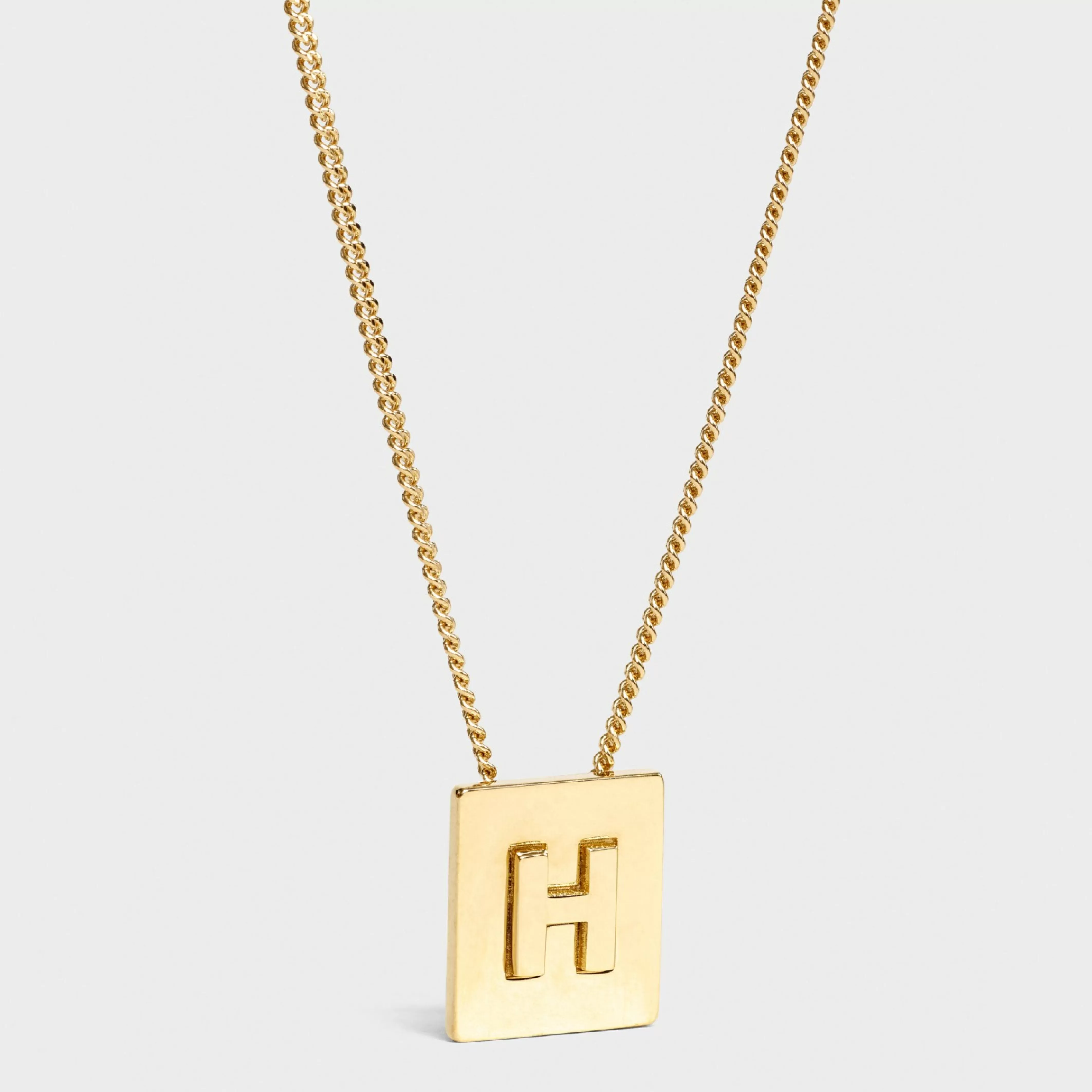 Alphabet H Necklace in Brass with Gold finish^CELINE Best