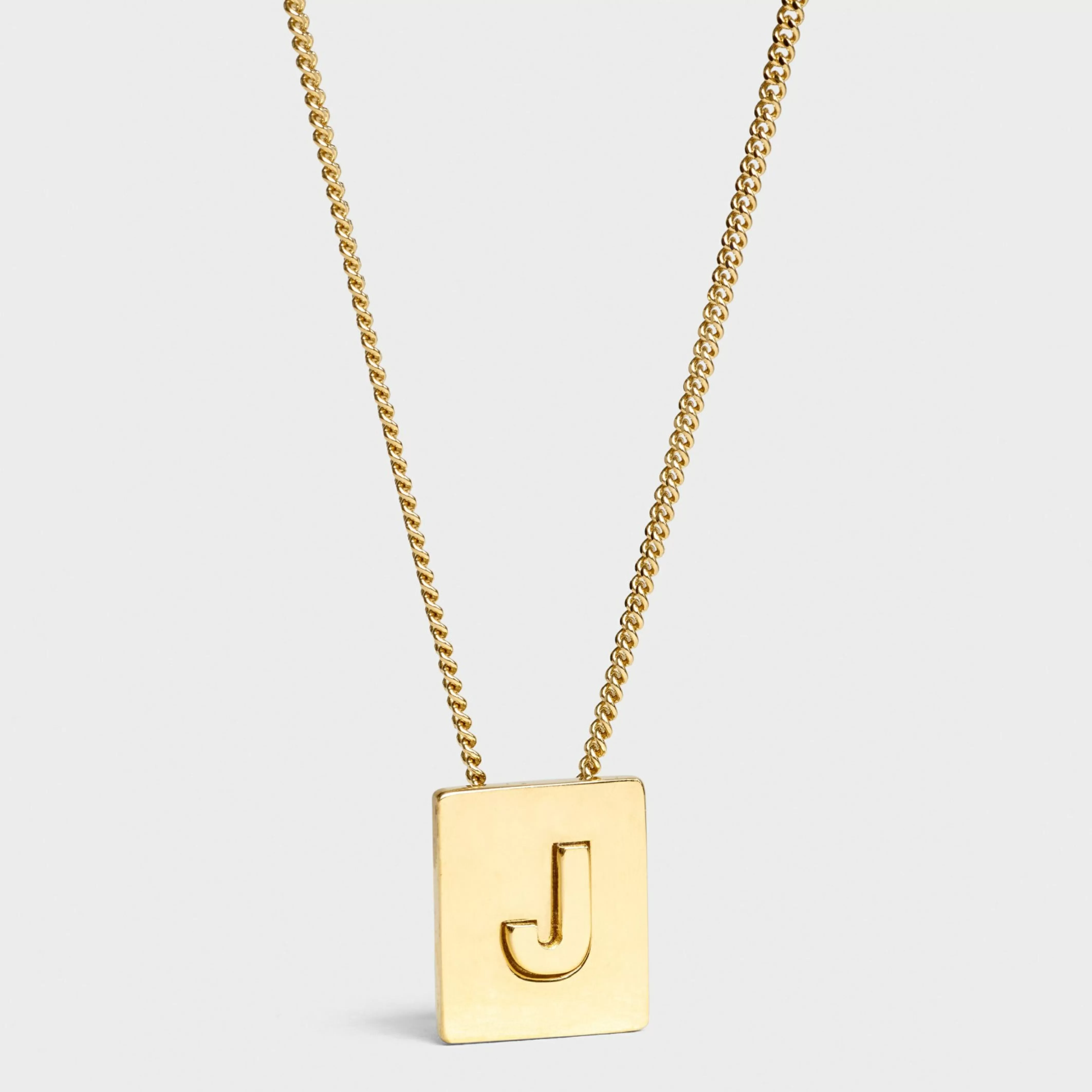 Alphabet J Necklace in Brass with Gold finish^CELINE Cheap