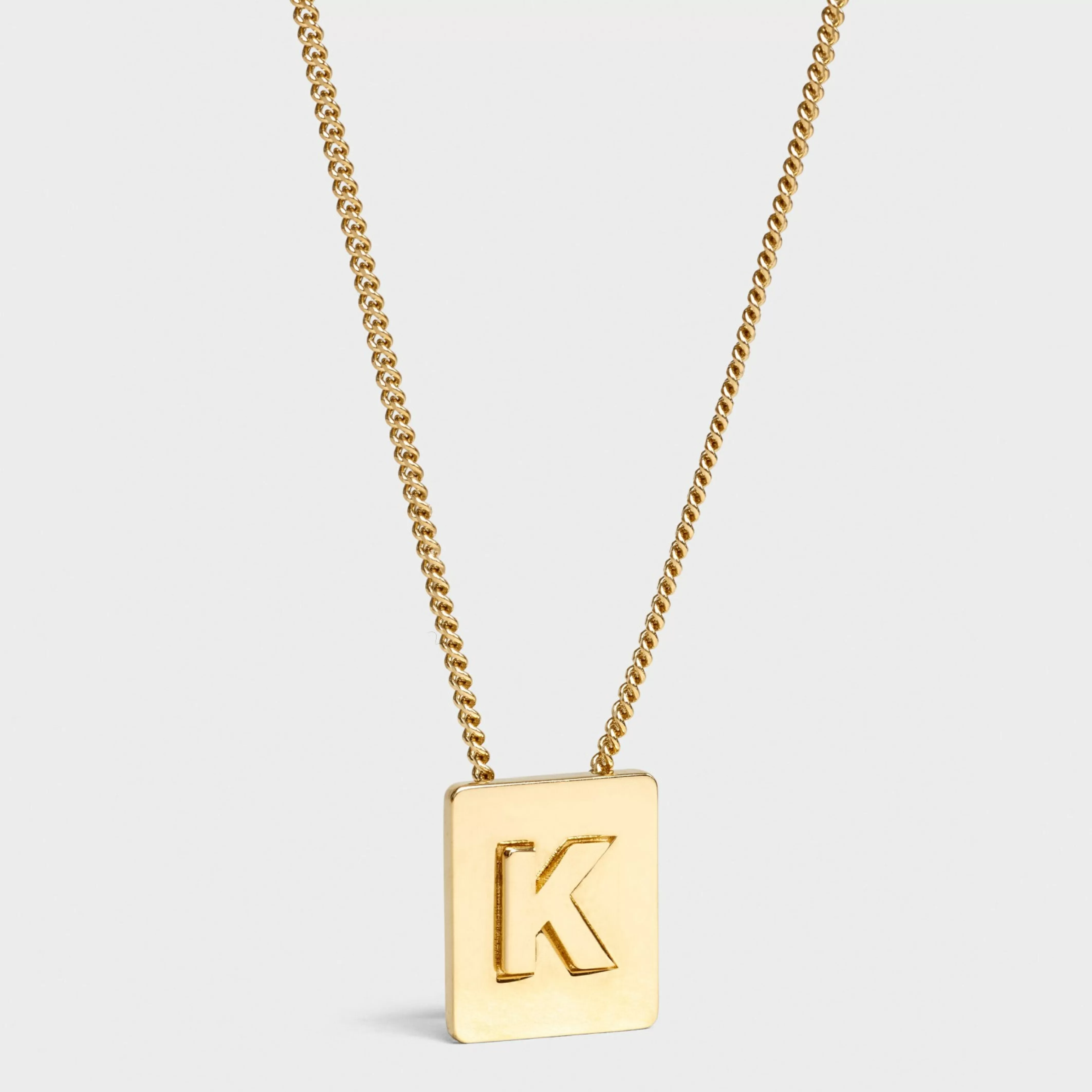 Alphabet K Necklace in Brass with Gold finish^CELINE Cheap