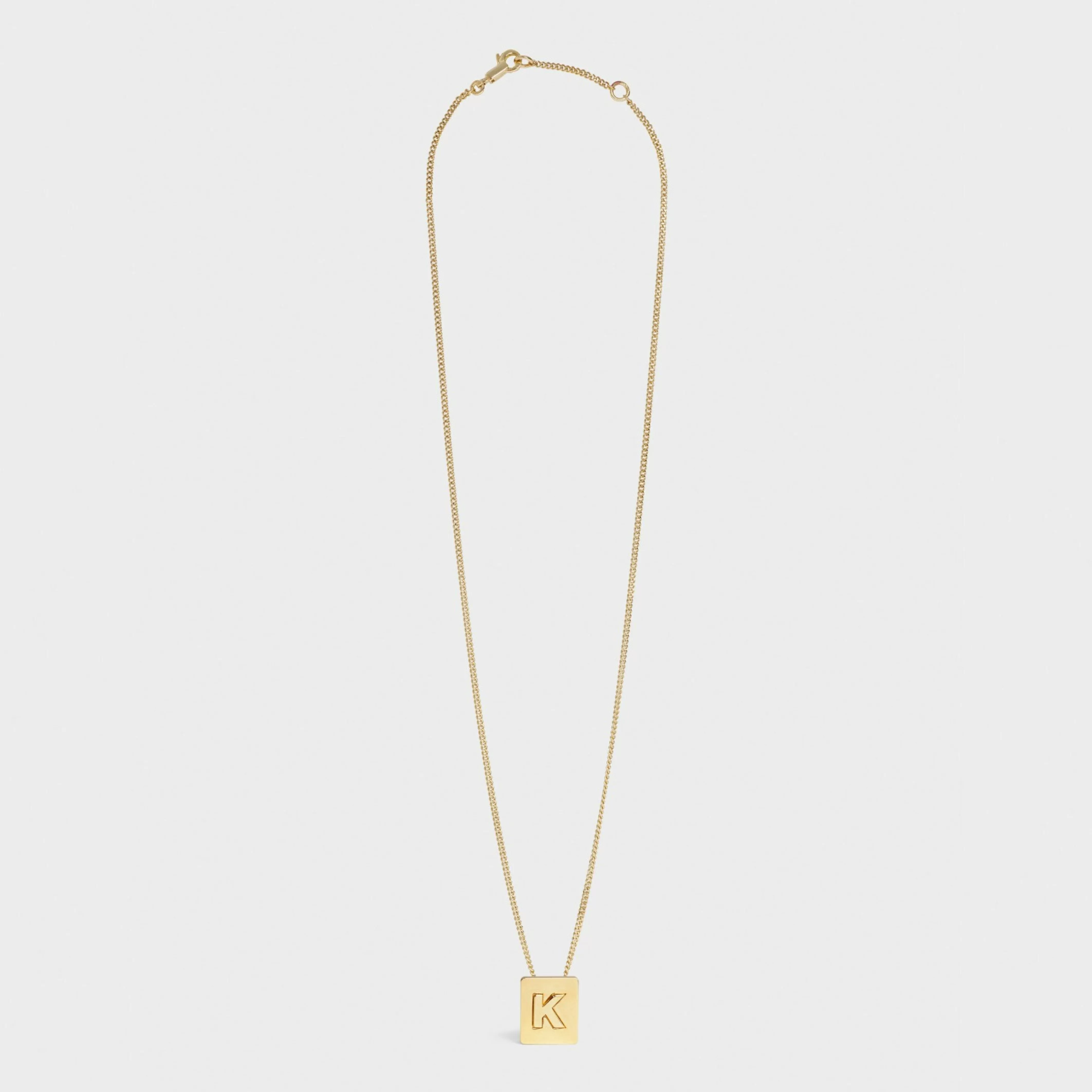 Alphabet K Necklace in Brass with Gold finish^CELINE Cheap