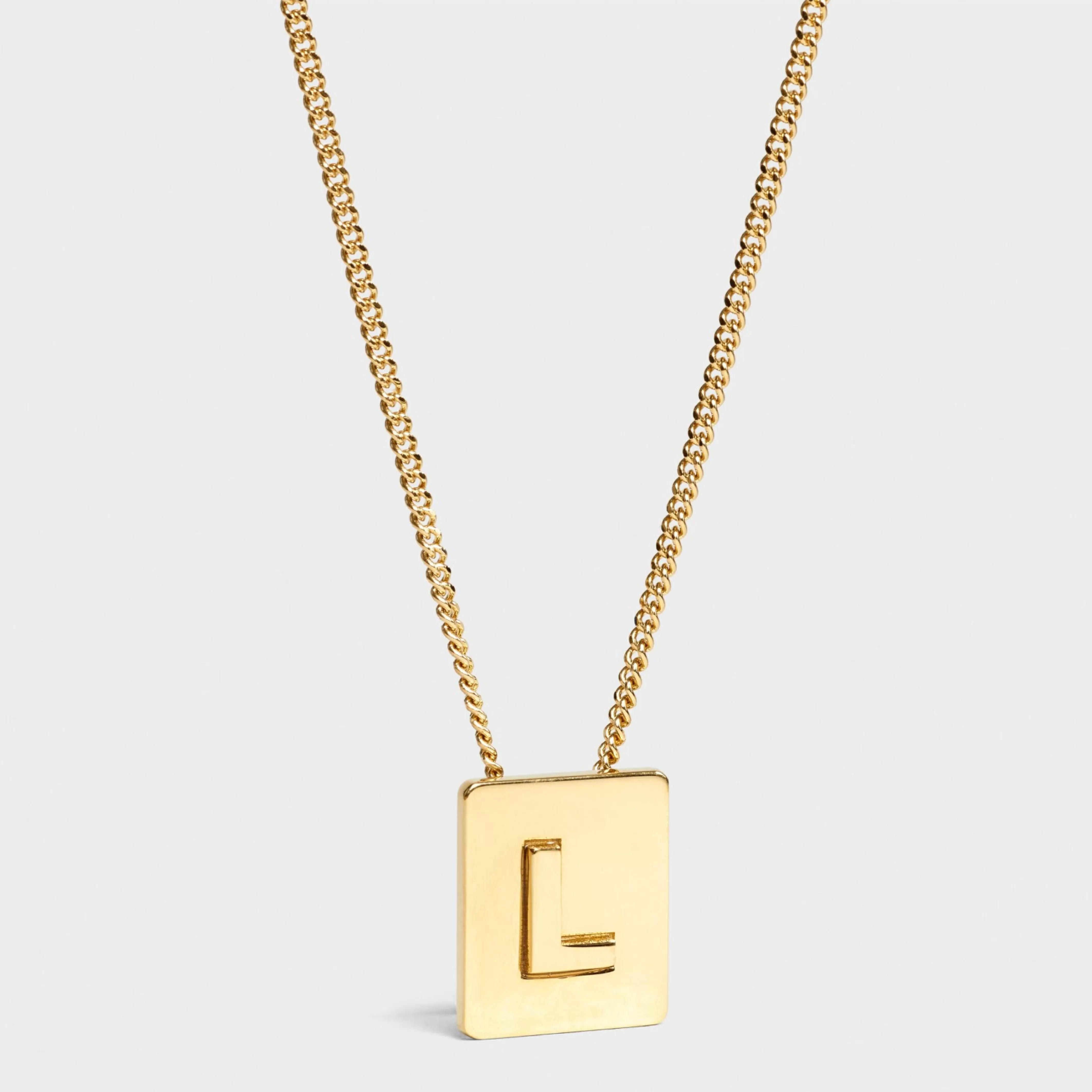 Alphabet L Necklace in Brass with Gold finish^CELINE Fashion