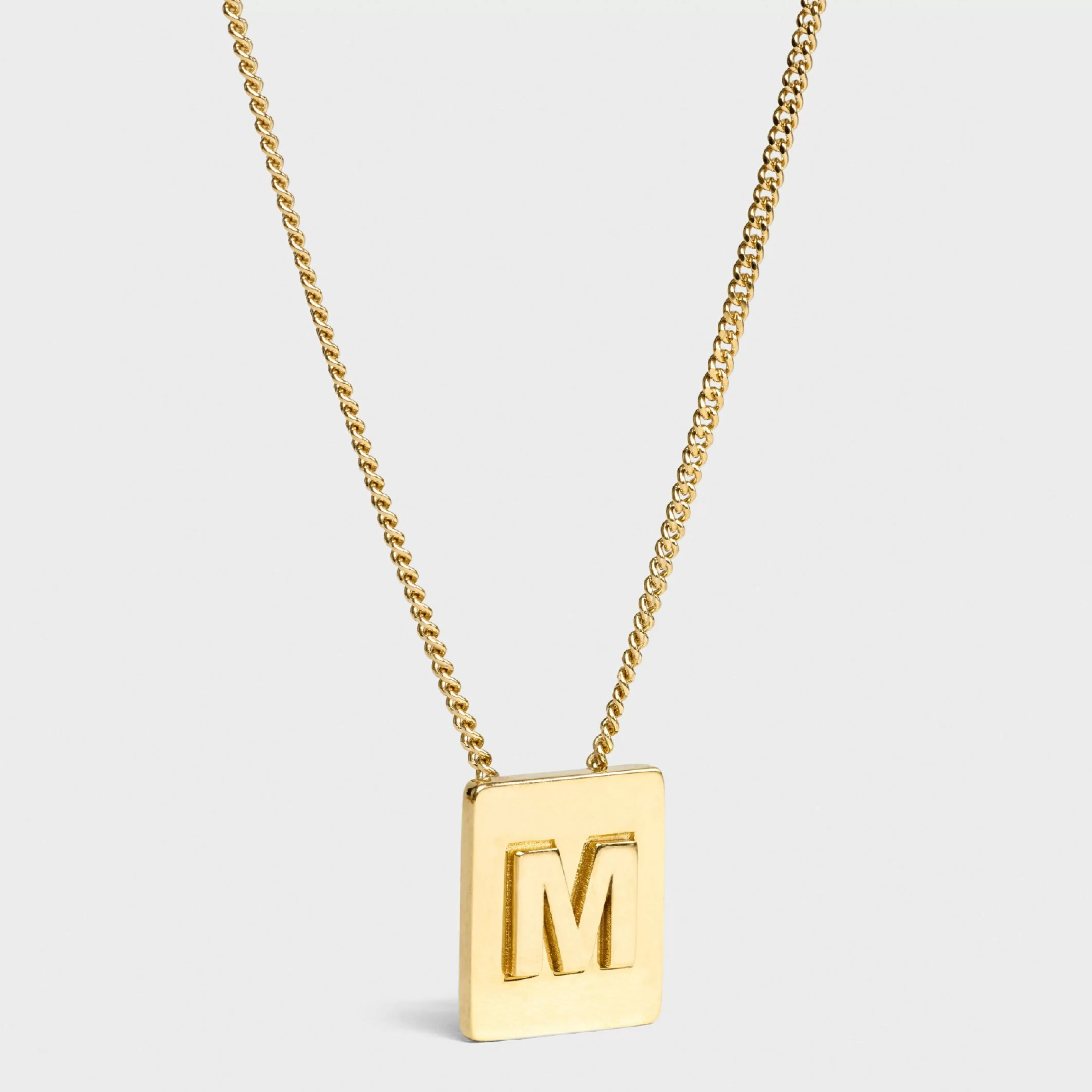 Alphabet M Necklace in Brass with Gold finish^CELINE Clearance