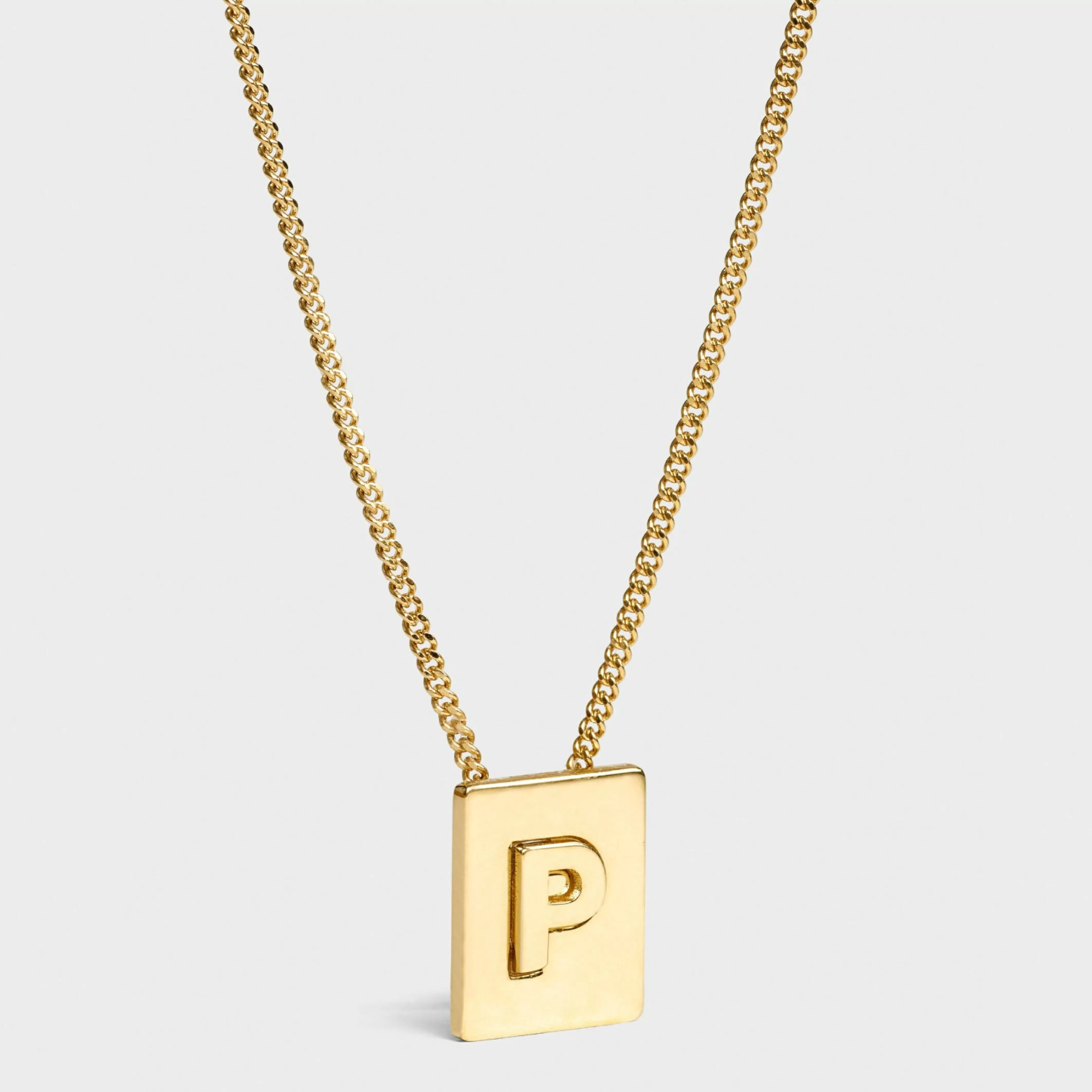 Alphabet P Necklace in Brass with Gold finish^CELINE Cheap