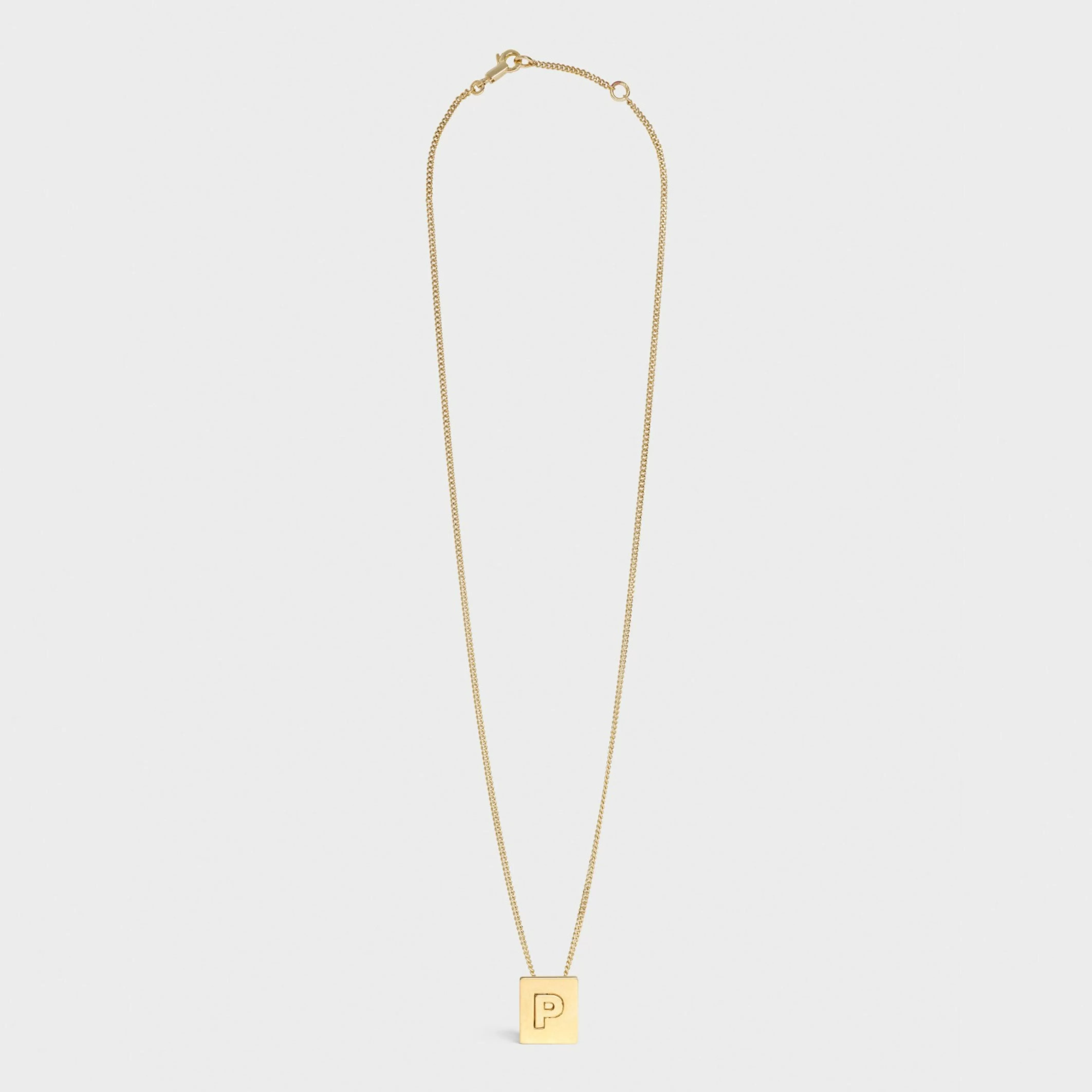 Alphabet P Necklace in Brass with Gold finish^CELINE Cheap