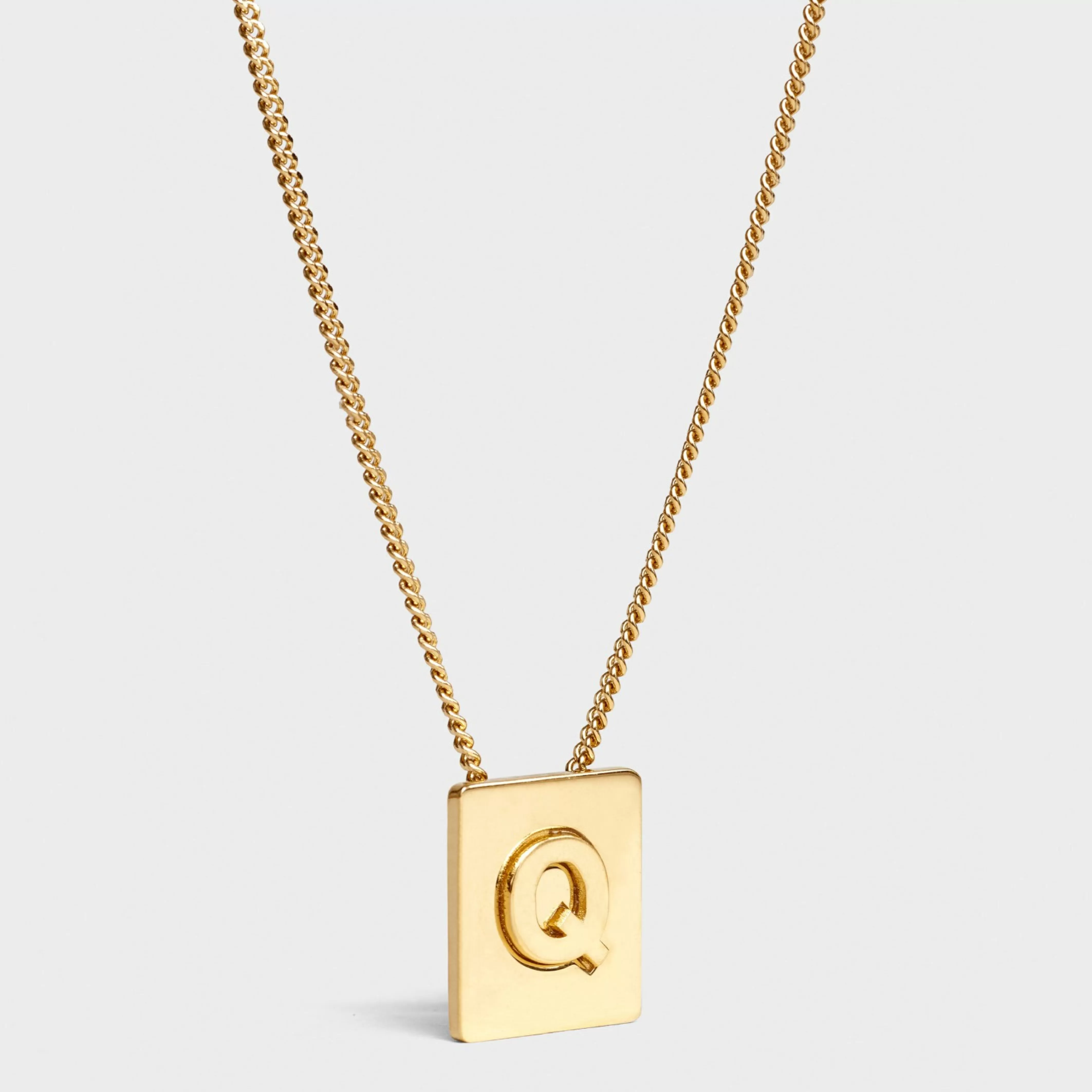 Alphabet Q Necklace in Brass with Gold finish^CELINE Outlet