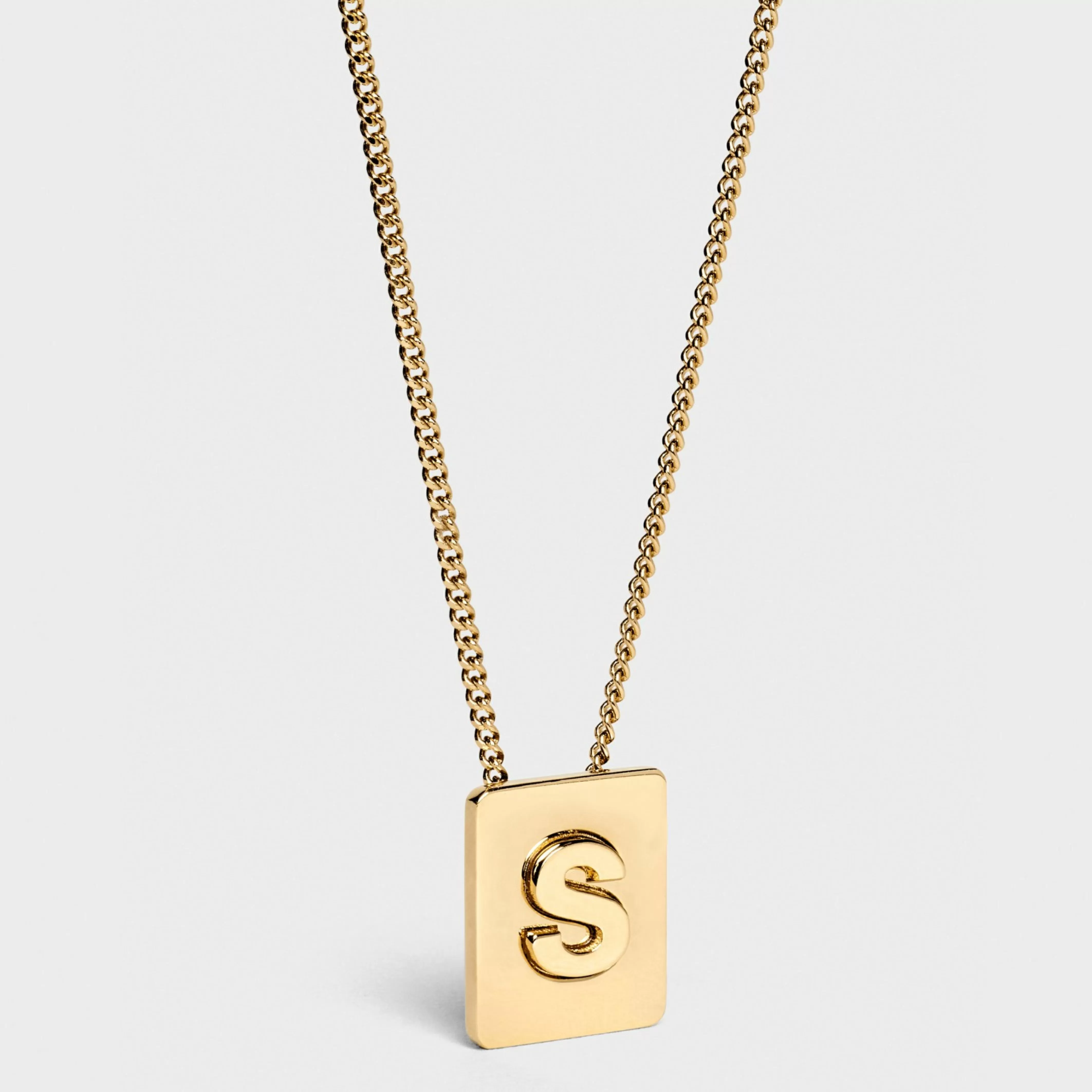 Alphabet S Necklace in Brass with Gold finish^CELINE Cheap