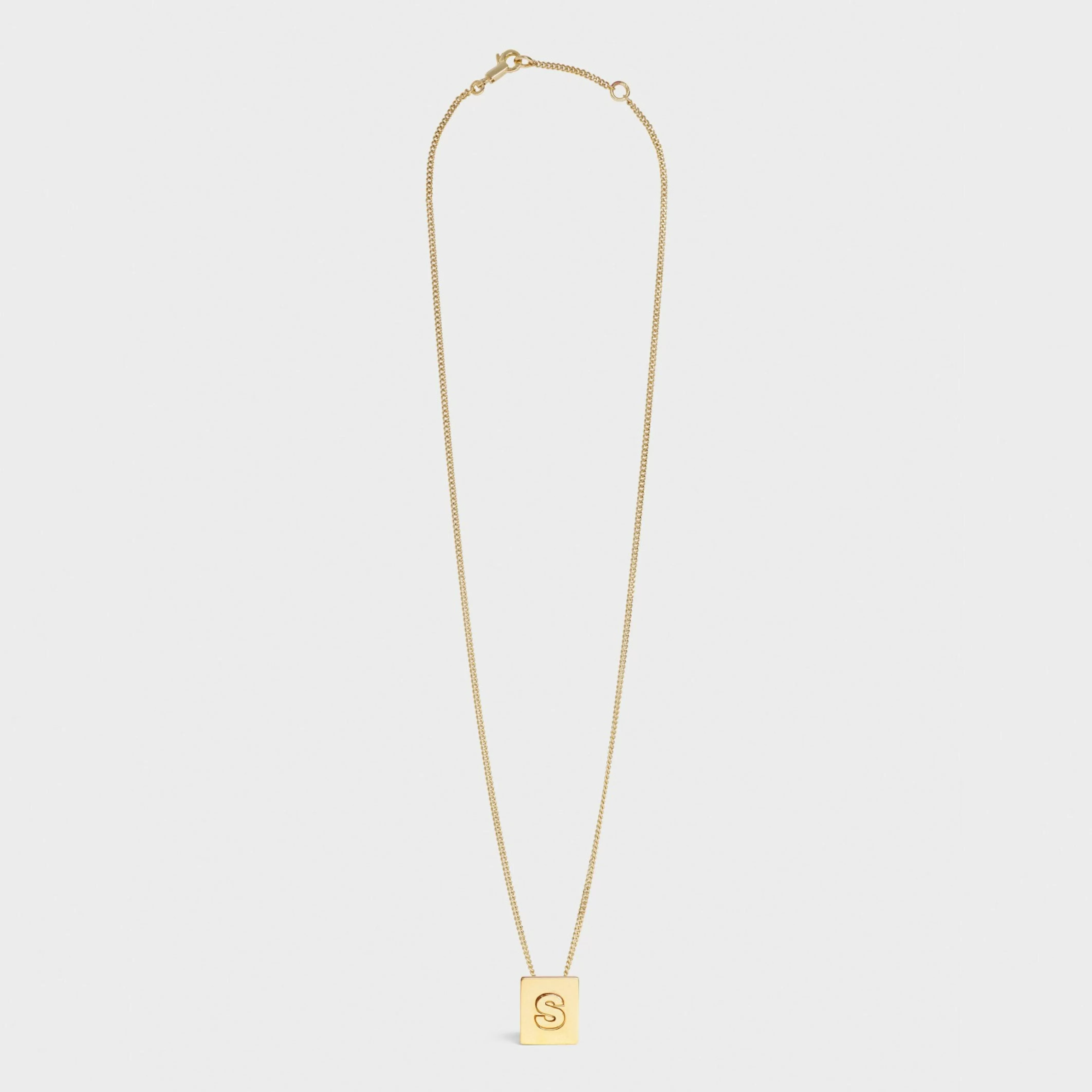 Alphabet S Necklace in Brass with Gold finish^CELINE Cheap