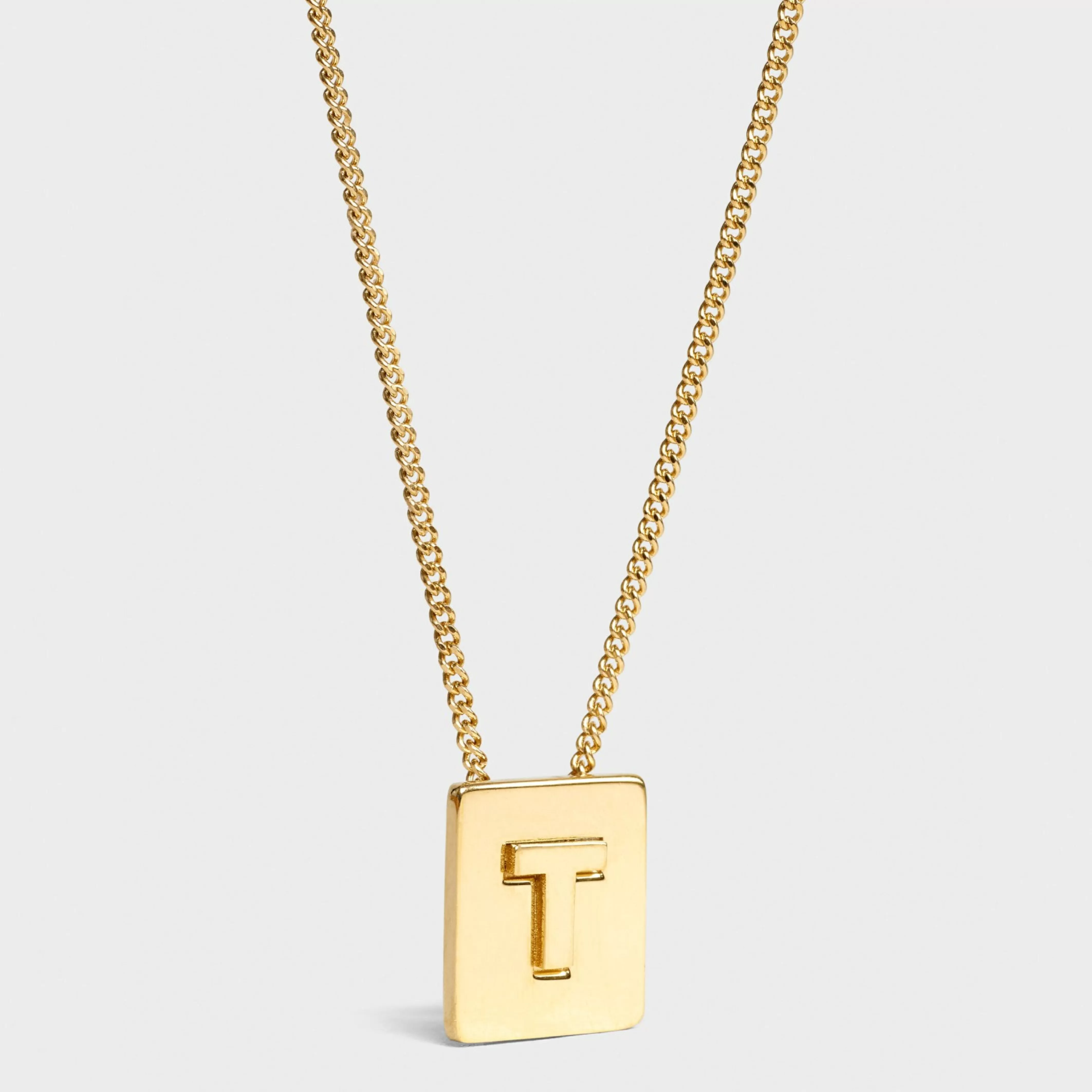 Alphabet T Necklace in Brass with Gold finish^CELINE Discount