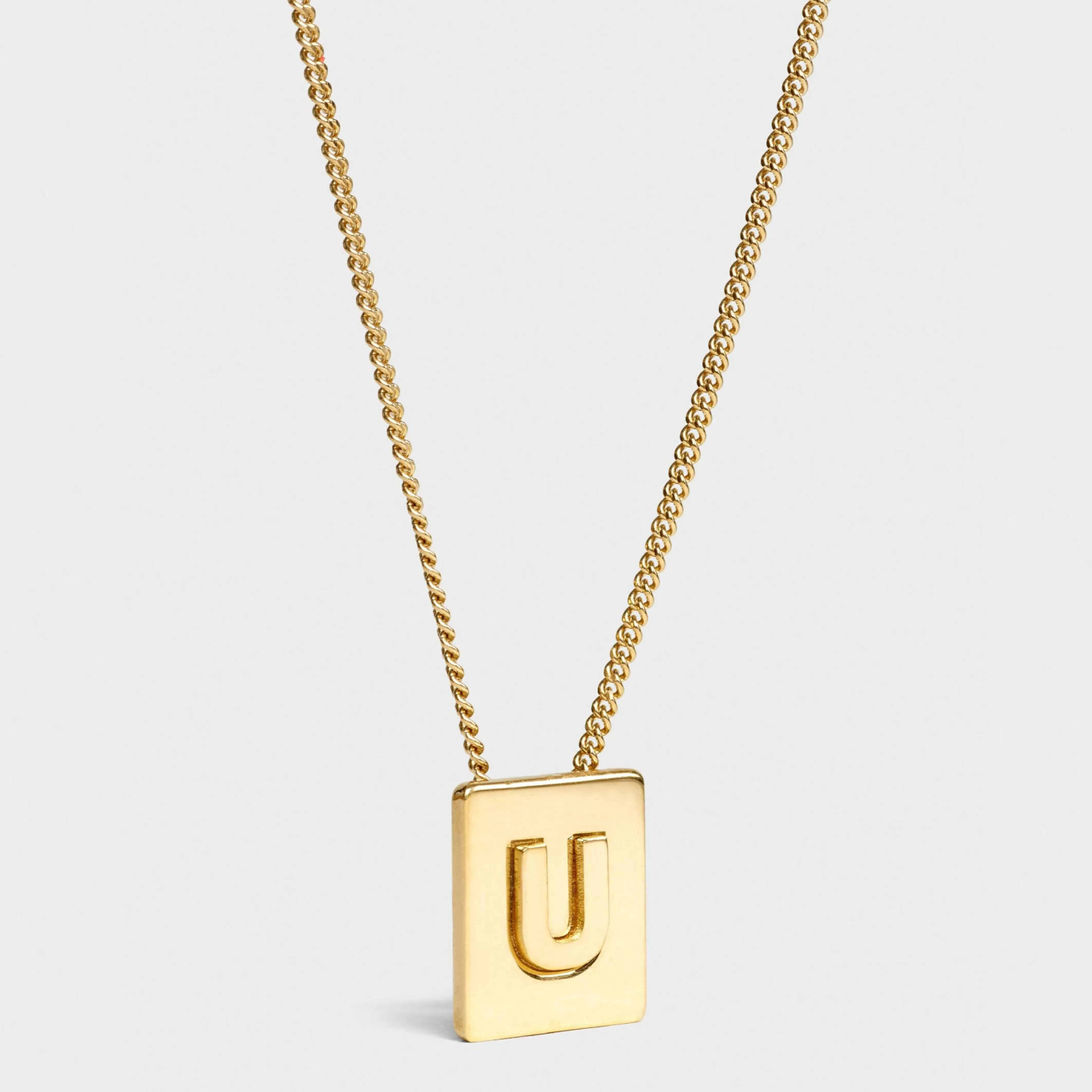 Alphabet U Necklace in Brass with Gold finish^CELINE Clearance