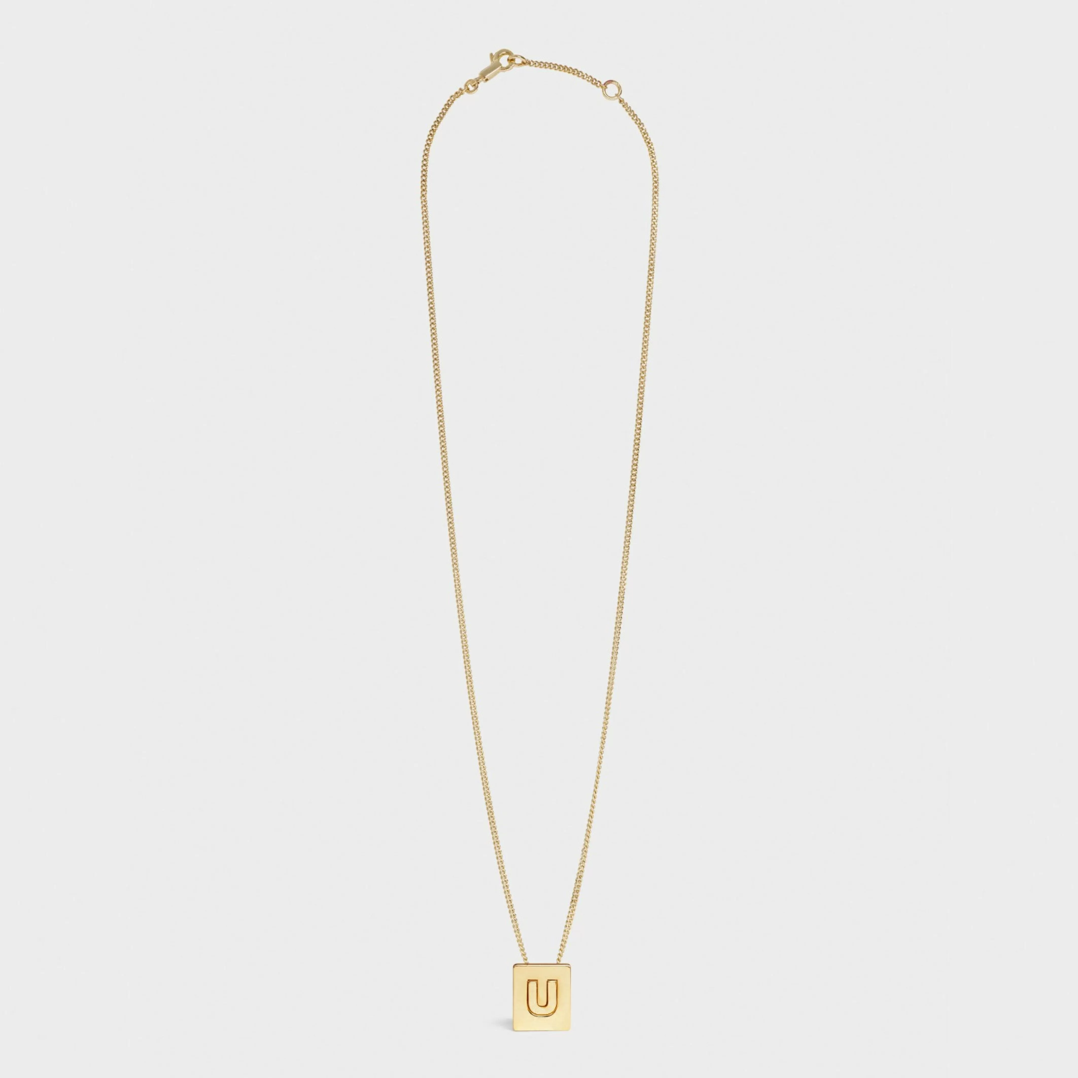 Alphabet U Necklace in Brass with Gold finish^CELINE Clearance