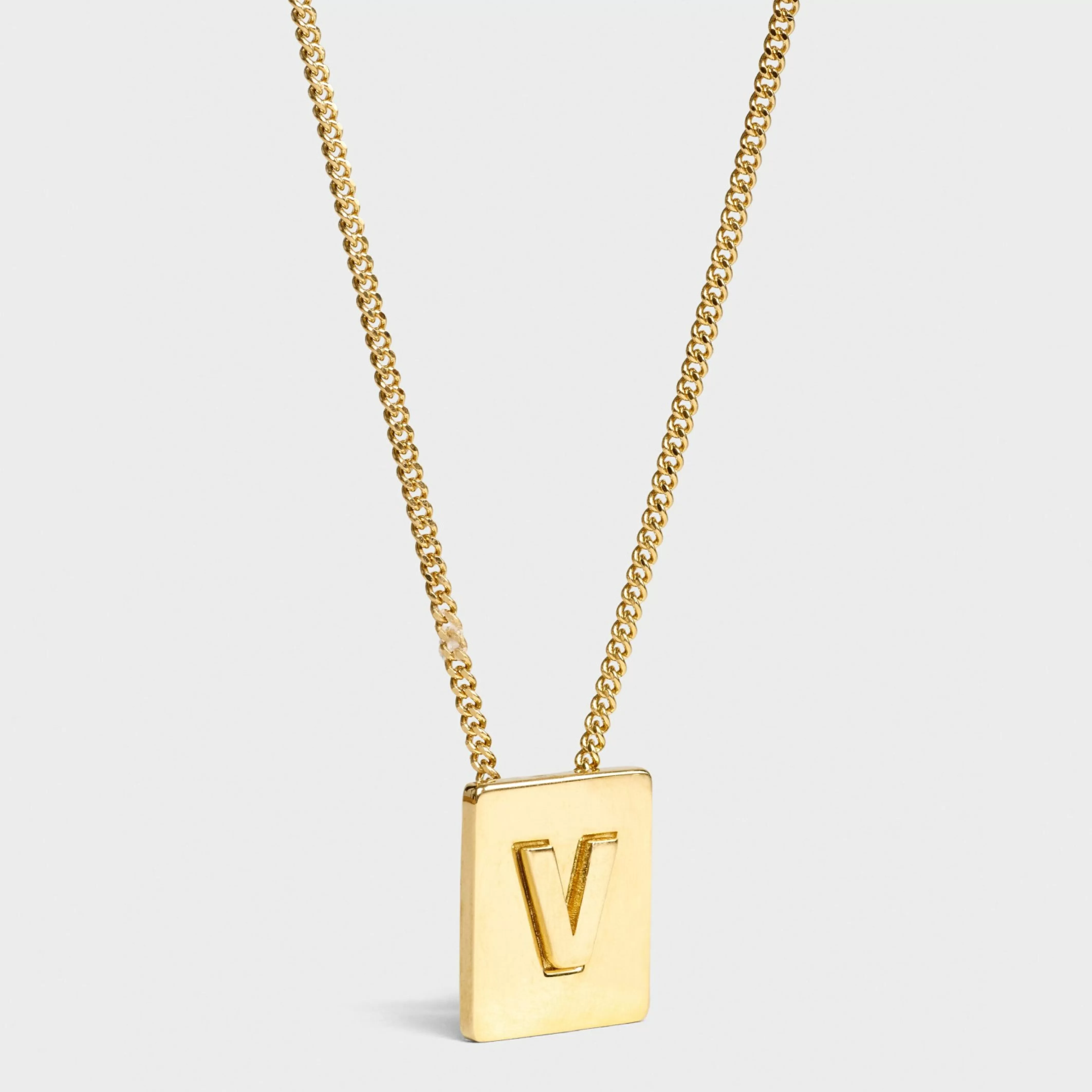 Alphabet V Necklace in Brass with Gold finish^CELINE Sale