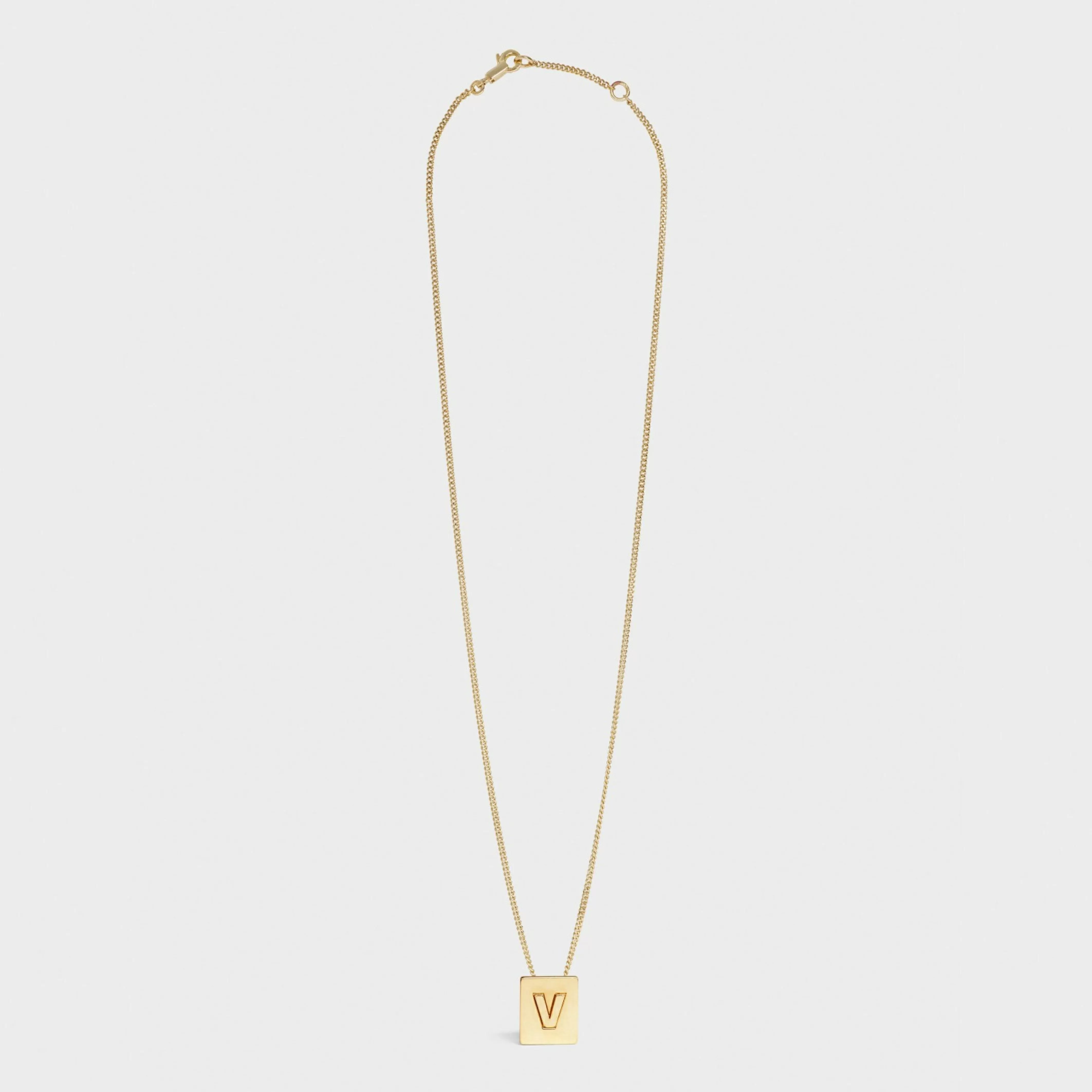 Alphabet V Necklace in Brass with Gold finish^CELINE Sale