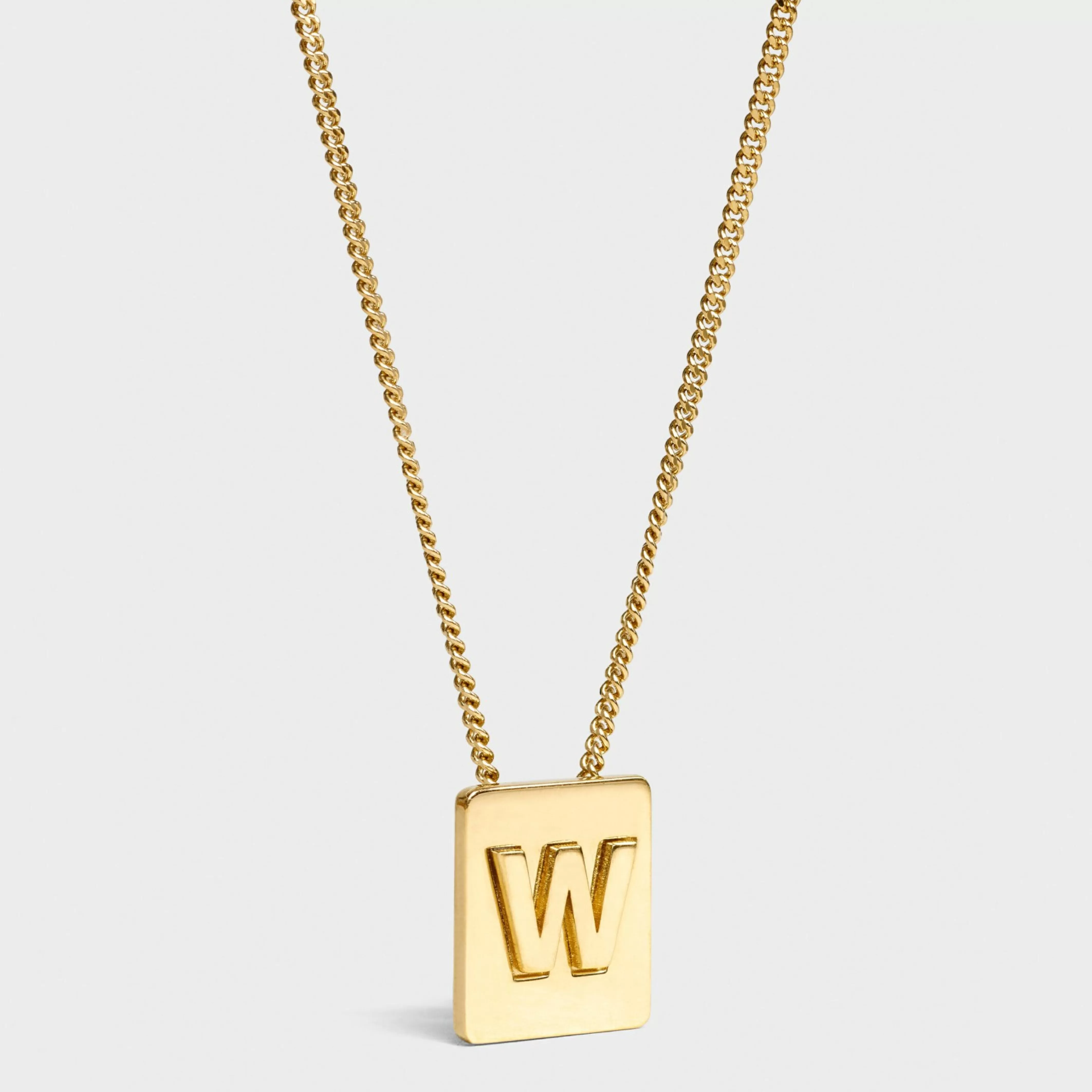 Alphabet W Necklace in Brass with Gold finish^CELINE Shop