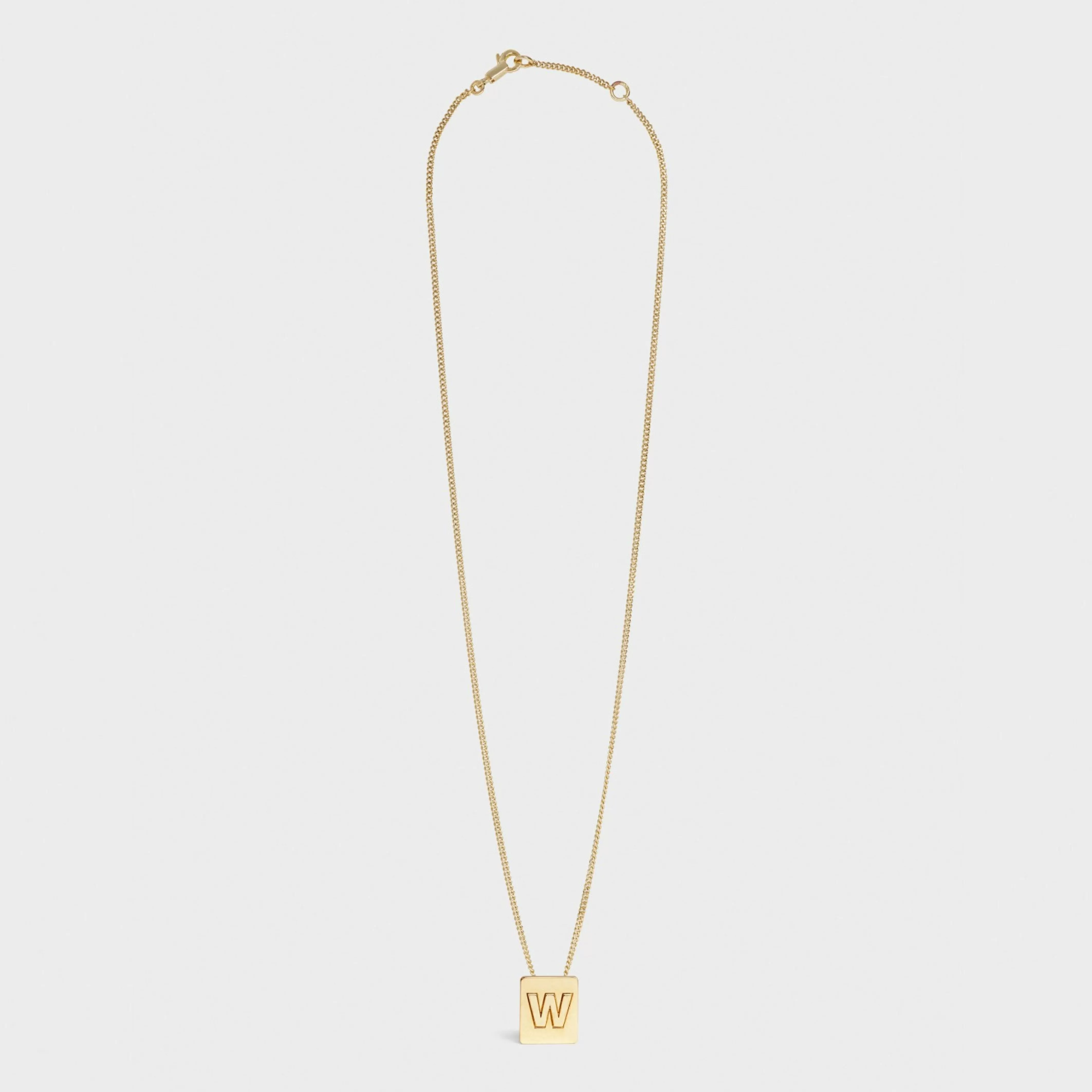 Alphabet W Necklace in Brass with Gold finish^CELINE Shop