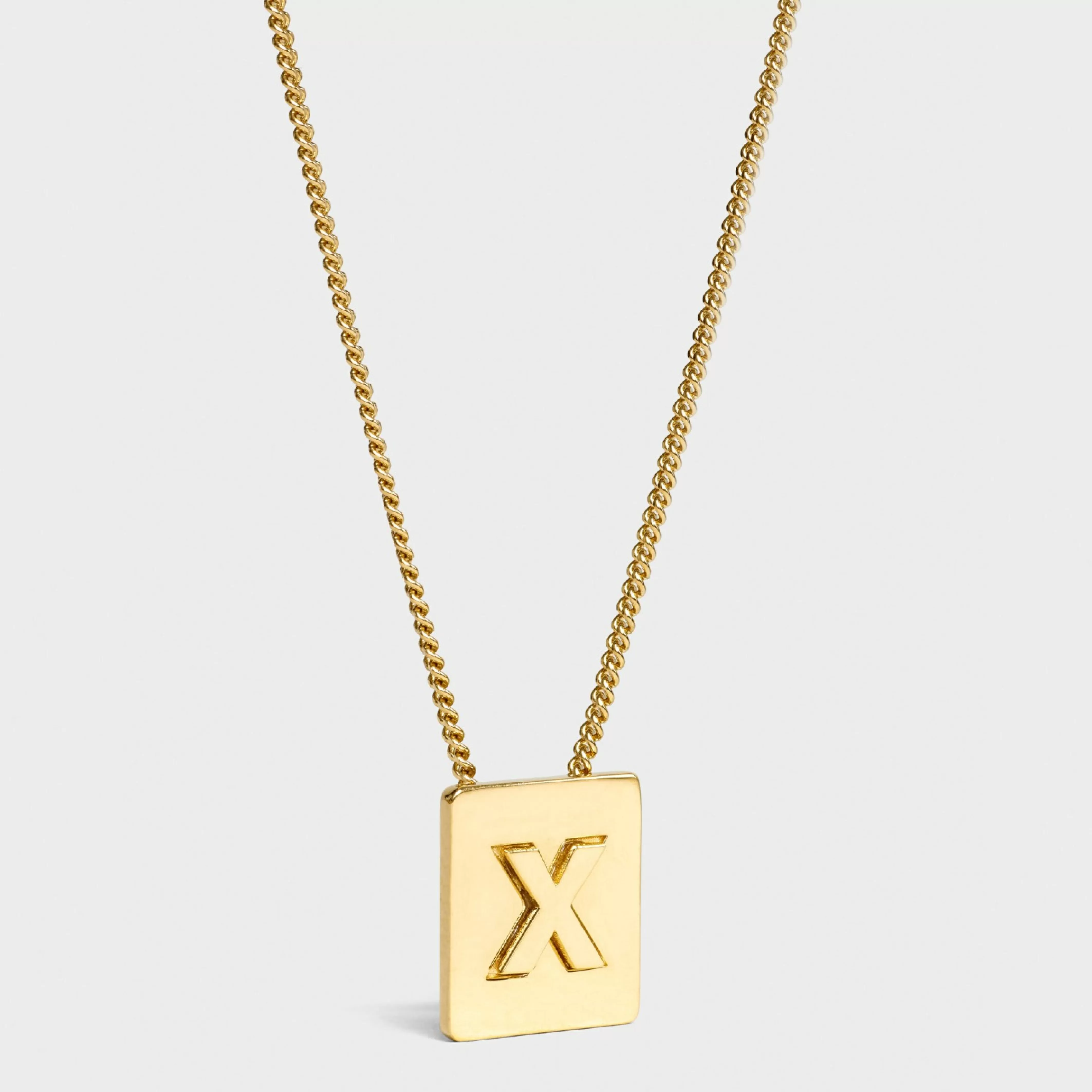 Alphabet X Necklace in Brass with Gold finish^CELINE Sale