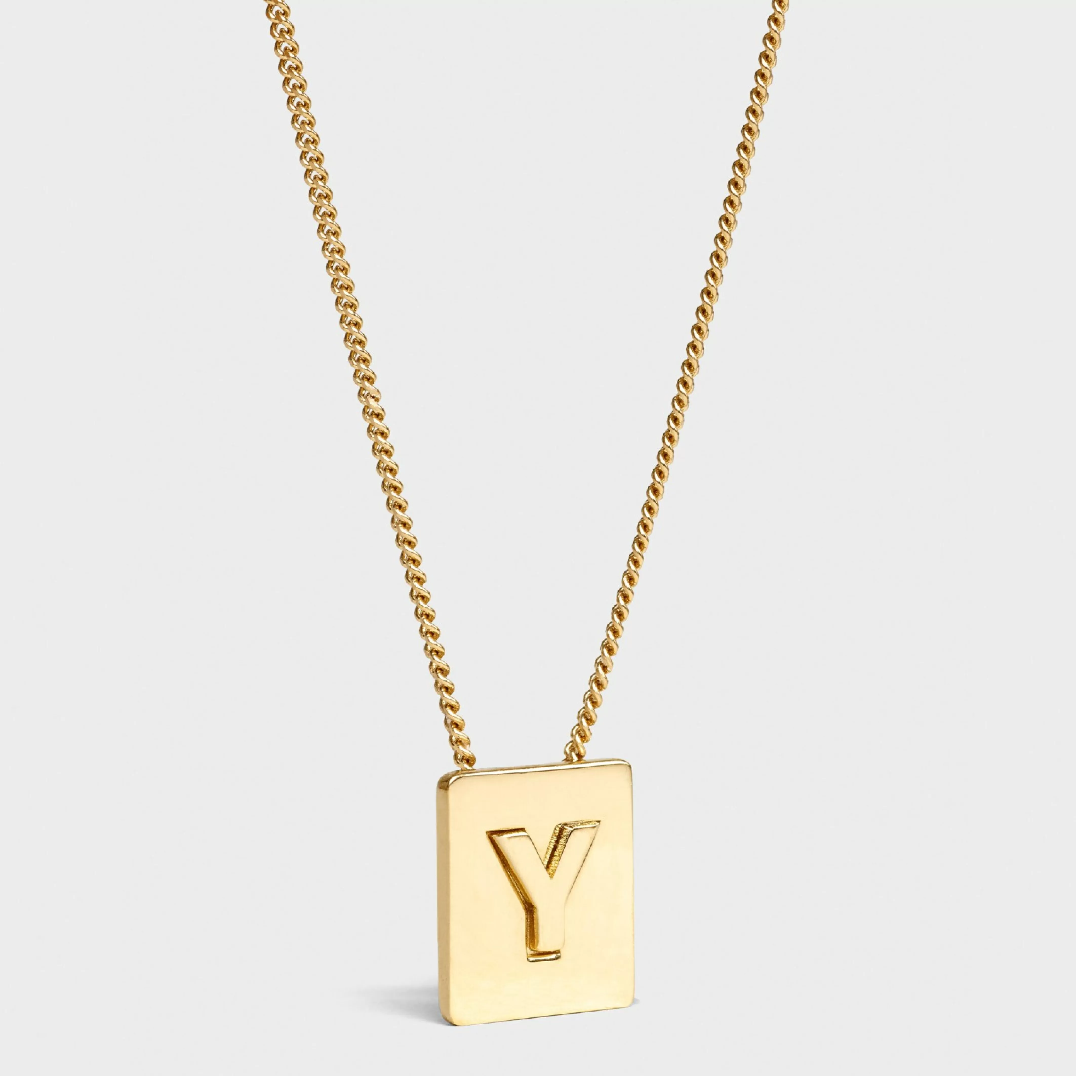 Alphabet Y Necklace in Brass with Gold finish^CELINE Shop