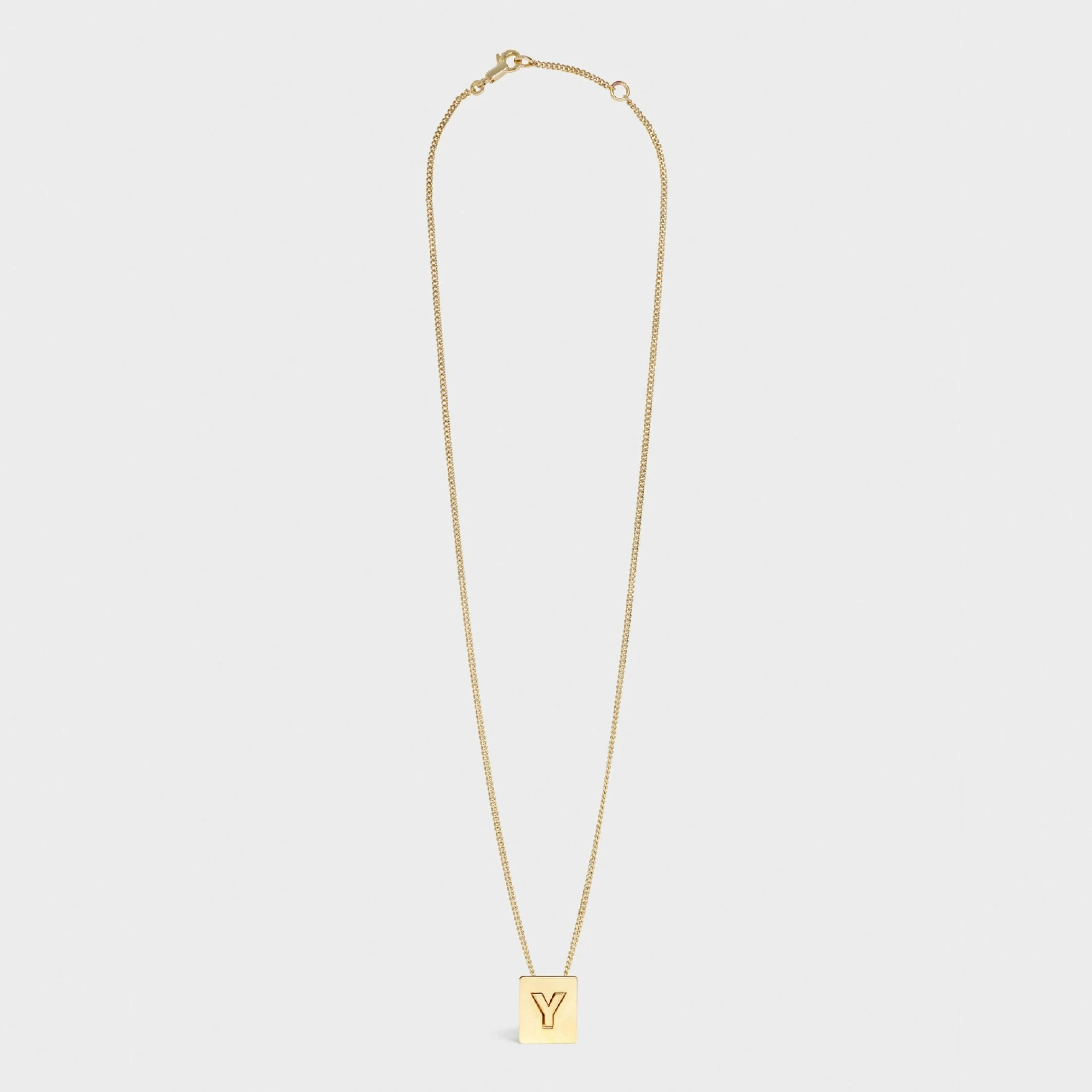 Alphabet Y Necklace in Brass with Gold finish^CELINE Shop