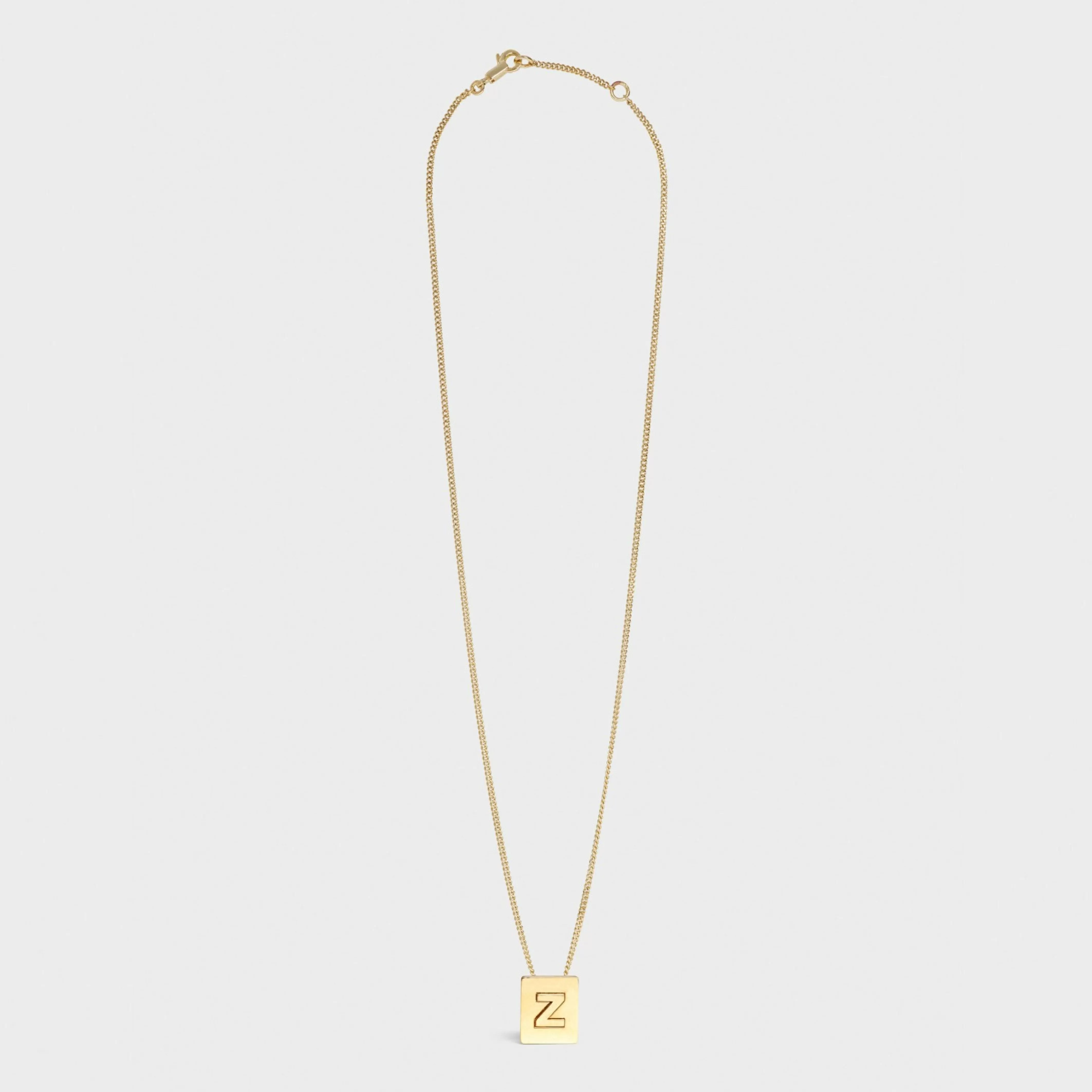 Alphabet Z Necklace in Brass with Gold finish^CELINE Fashion