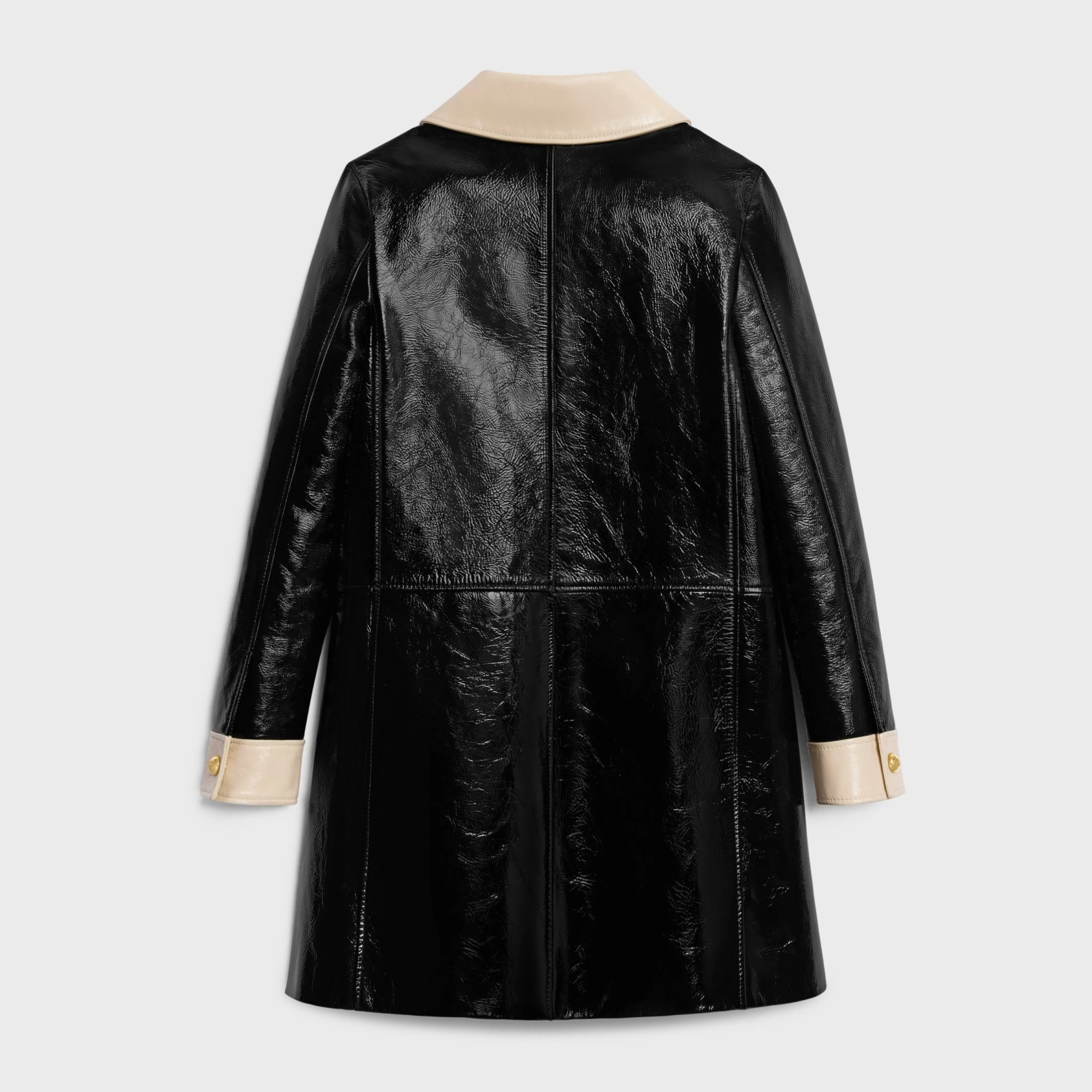 babydoll coat in patent lambskin leather^CELINE Discount