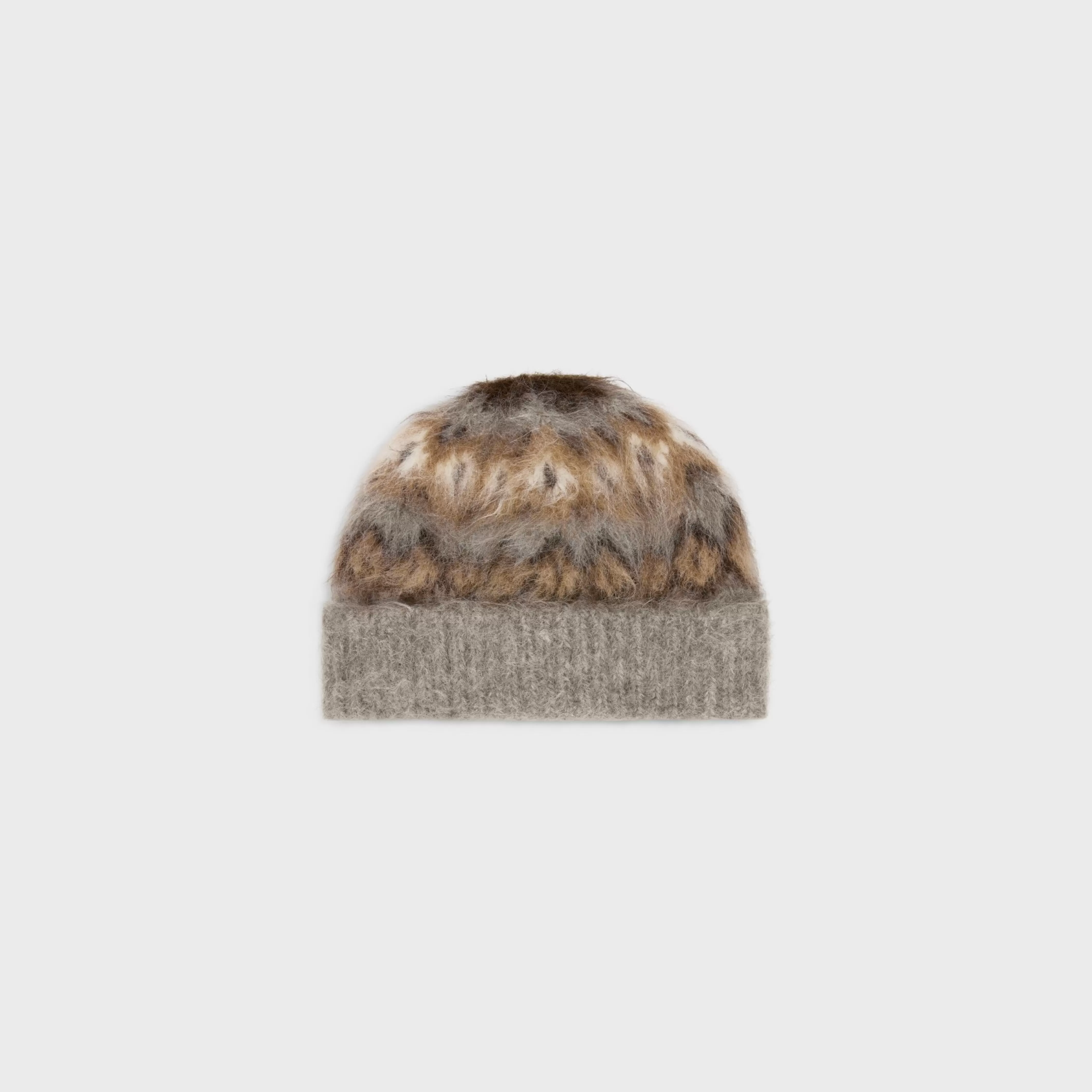 beanie in brushed fair isle alpaca wool^CELINE Clearance