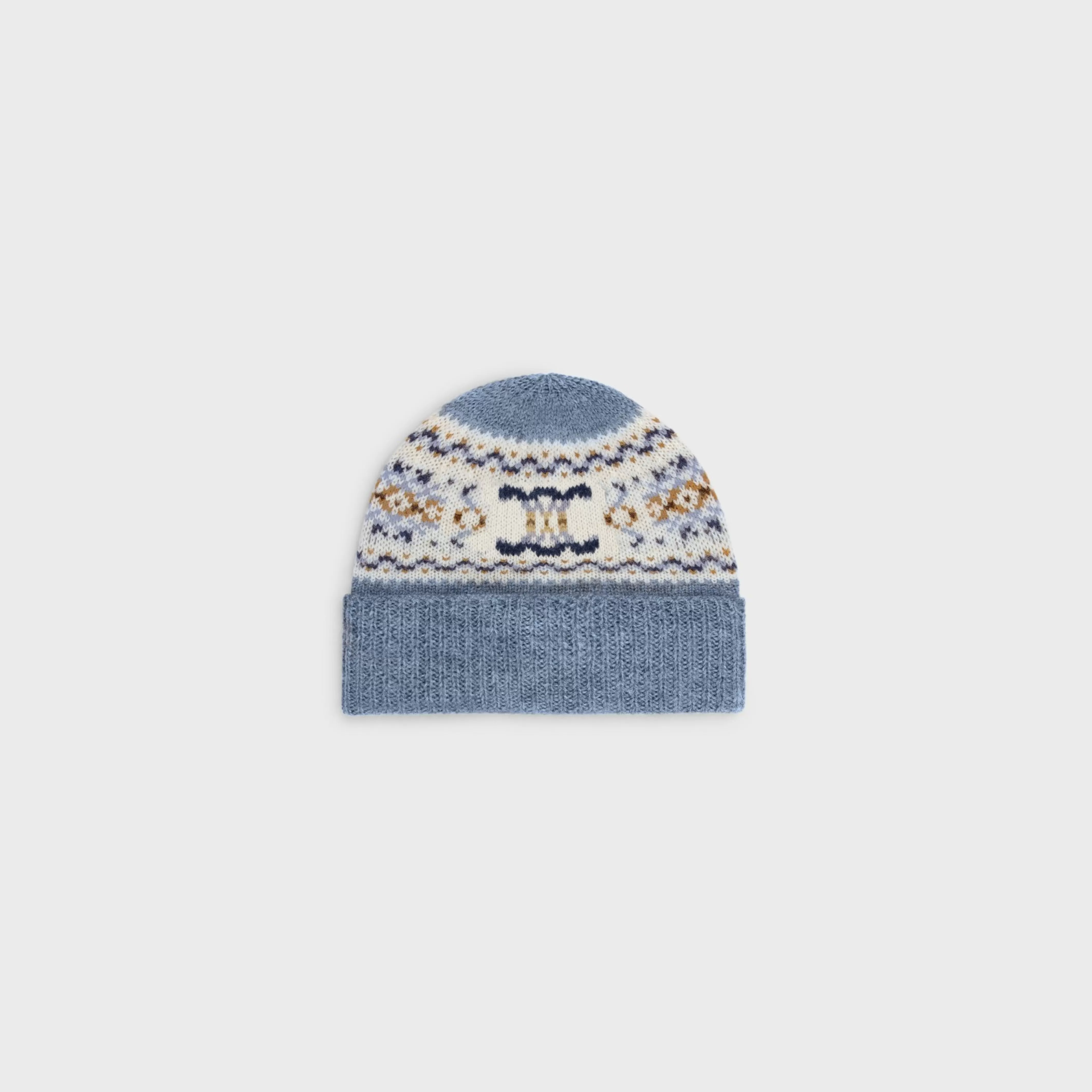 beanie in triomphe fair isle wool^CELINE Sale