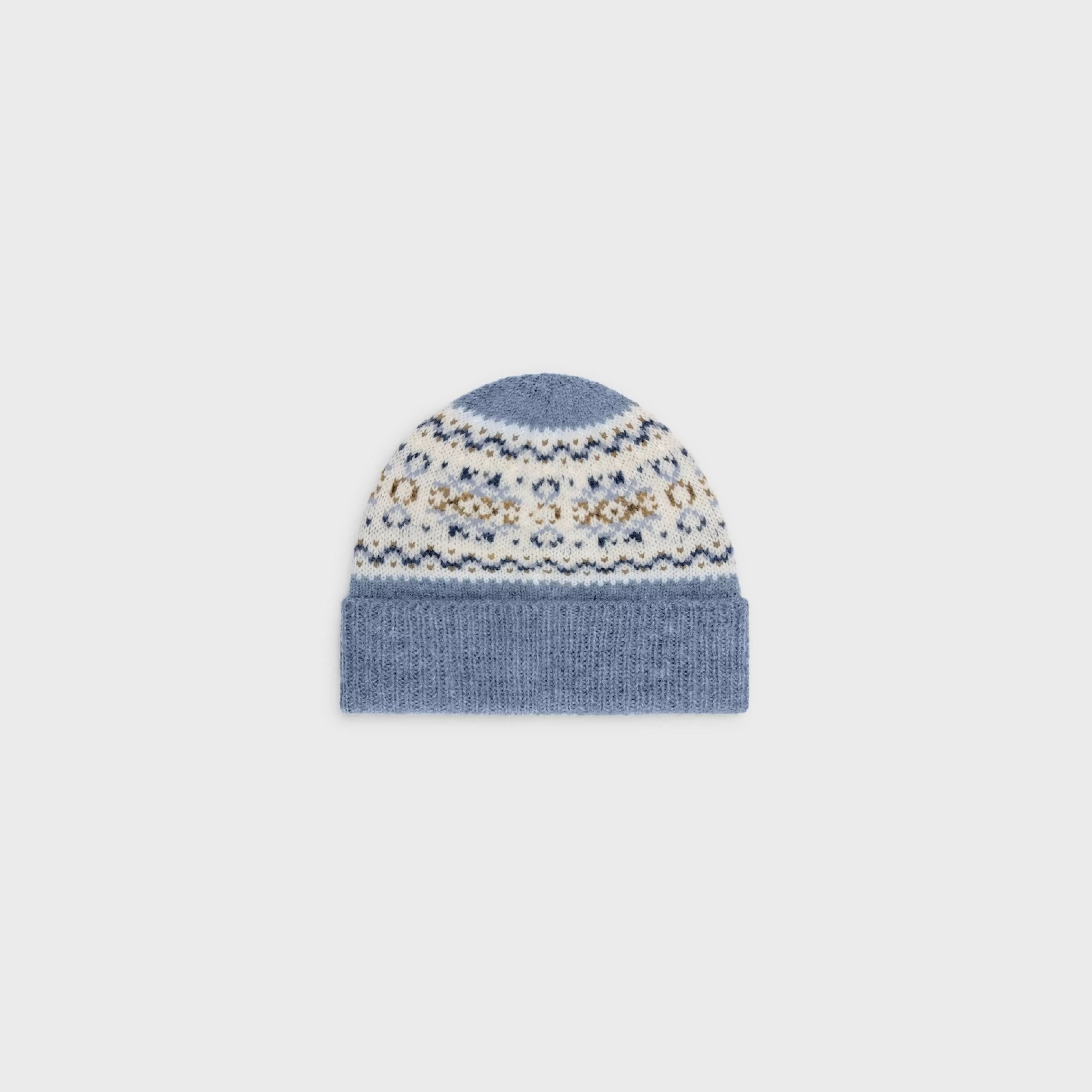 beanie in triomphe fair isle wool^CELINE Sale