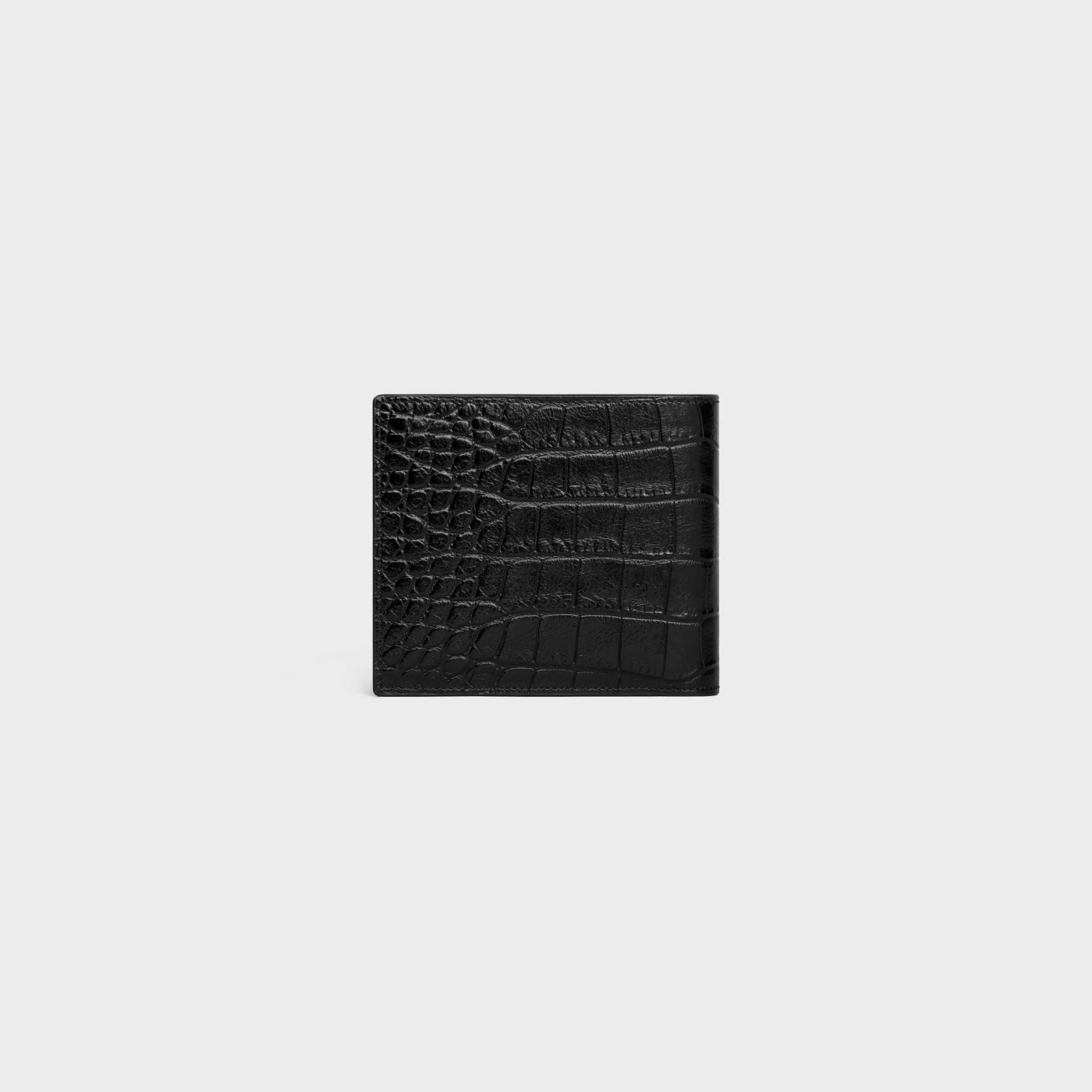 Bi-fold Wallet with Coin Stamped Croco Embossed Calf BLACK^CELINE Sale