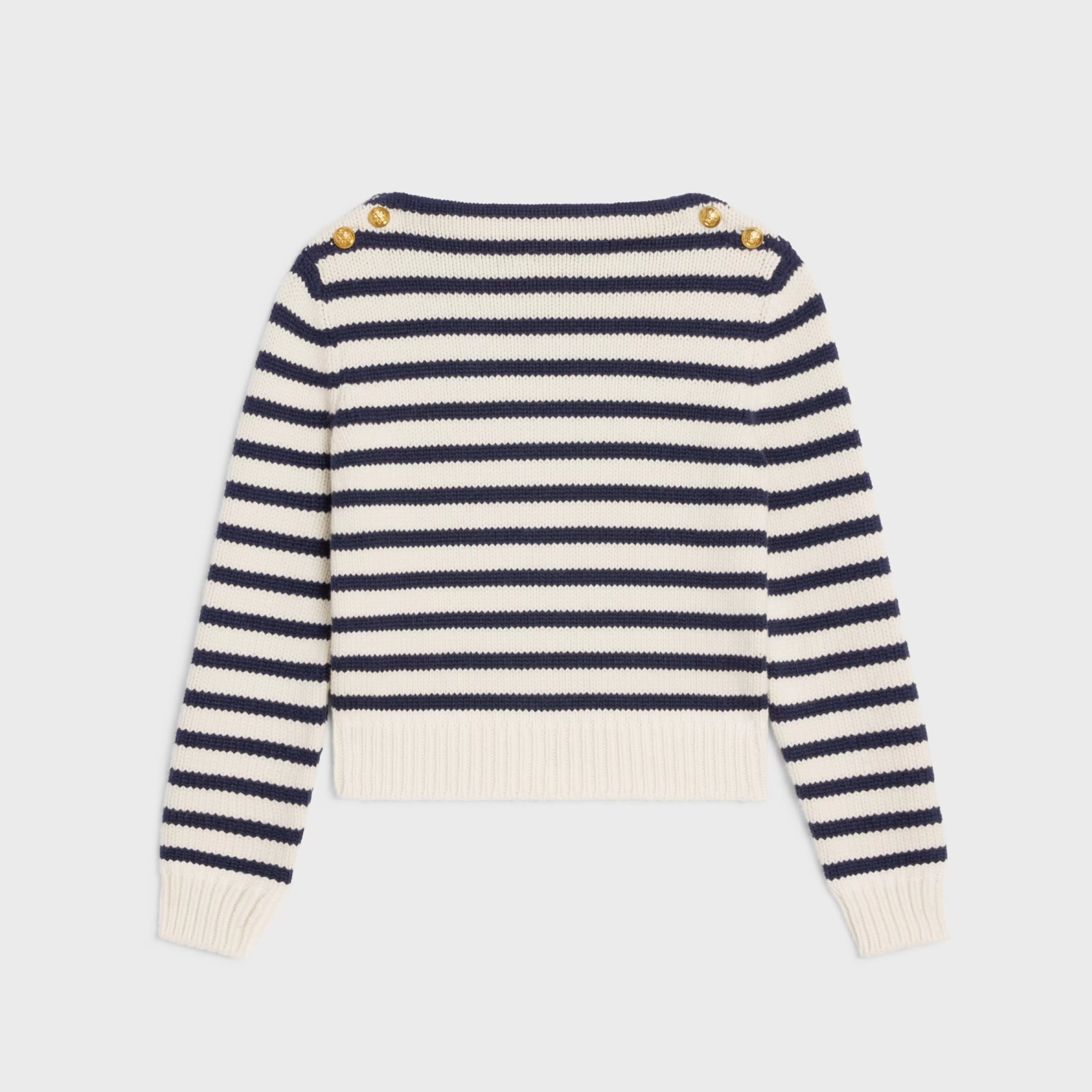 boat neck marinière sweater in cashmere^CELINE Clearance