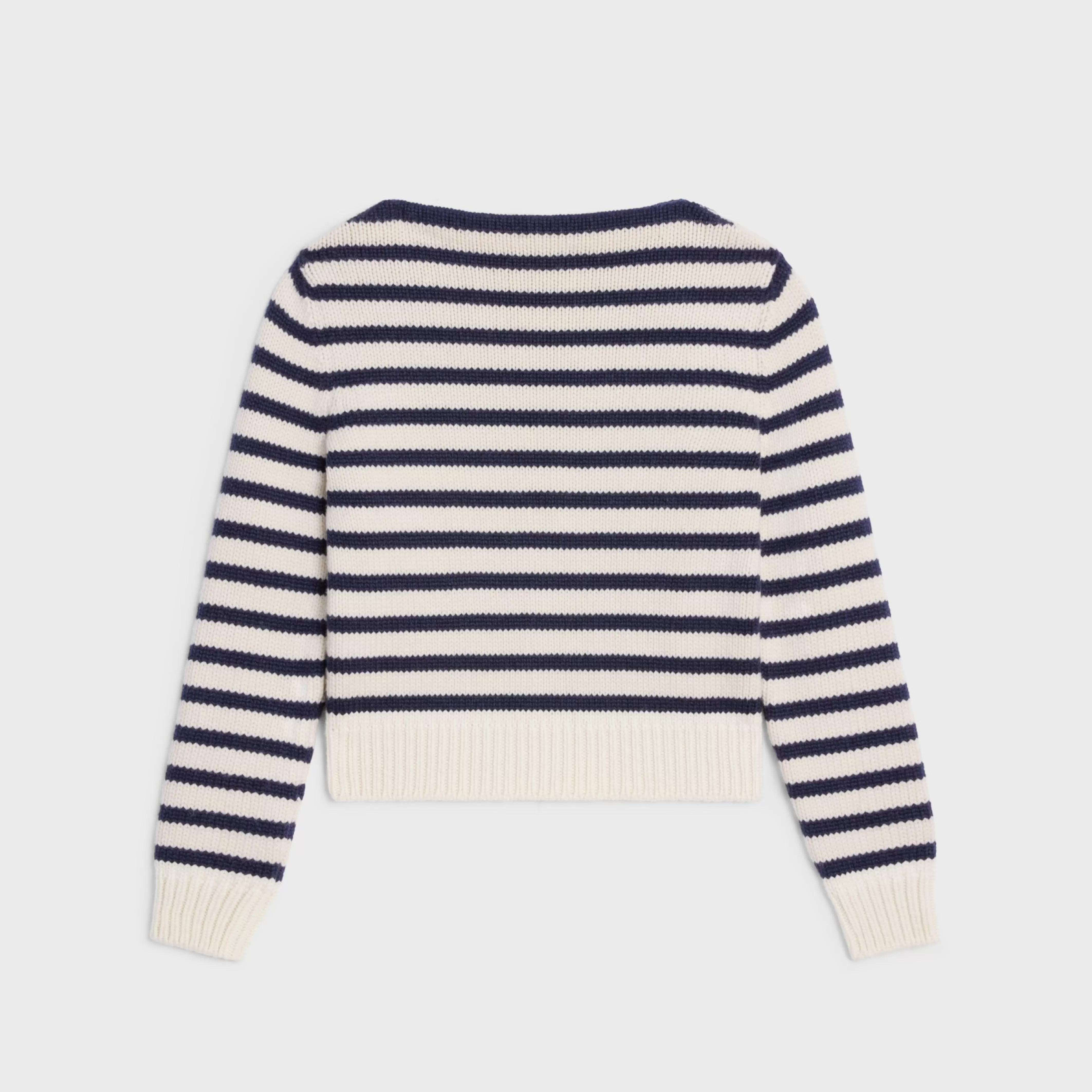 boat neck marinière sweater in cashmere^CELINE Clearance