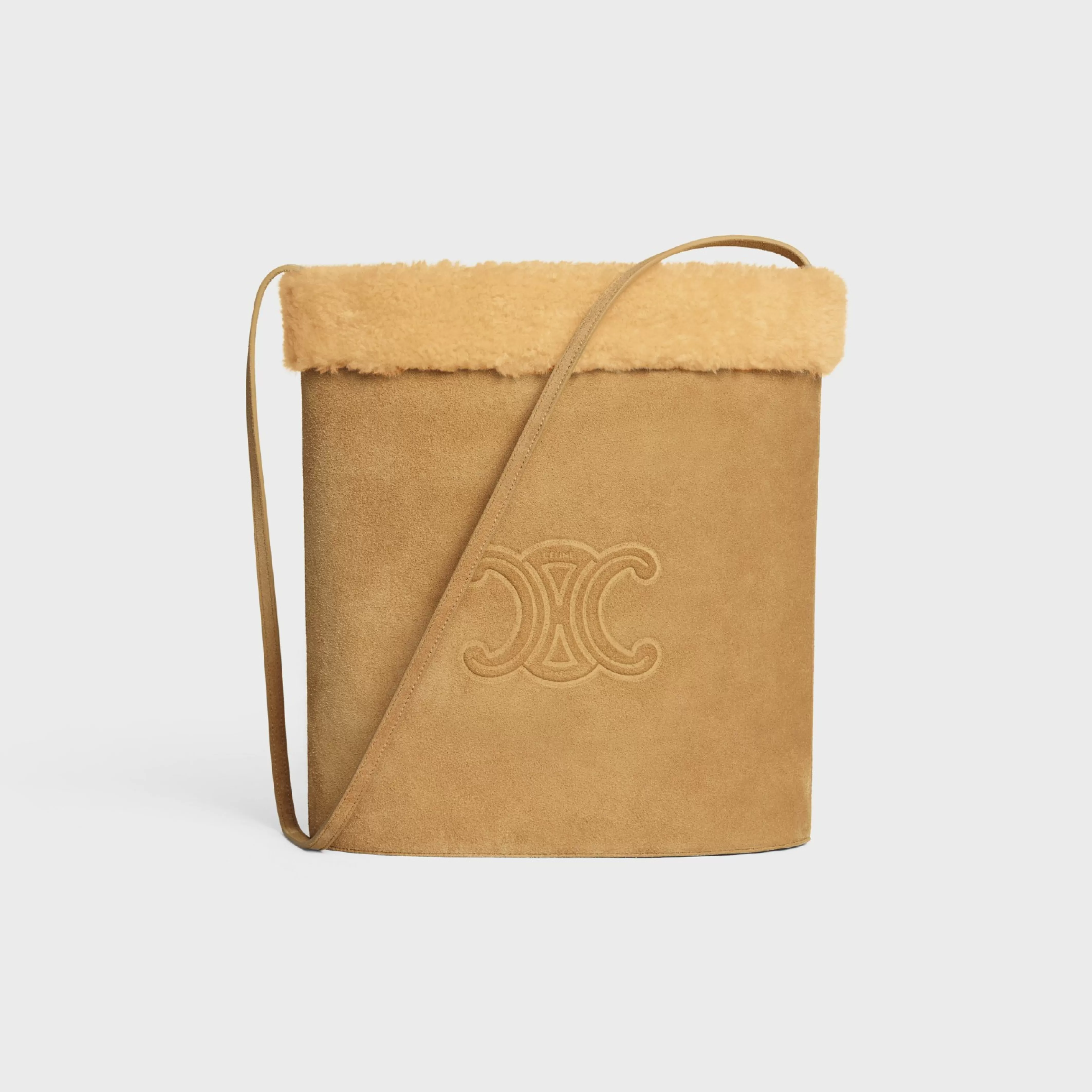 BUCKET in SUEDE CALFSKIN AND SHEARLING^CELINE Discount