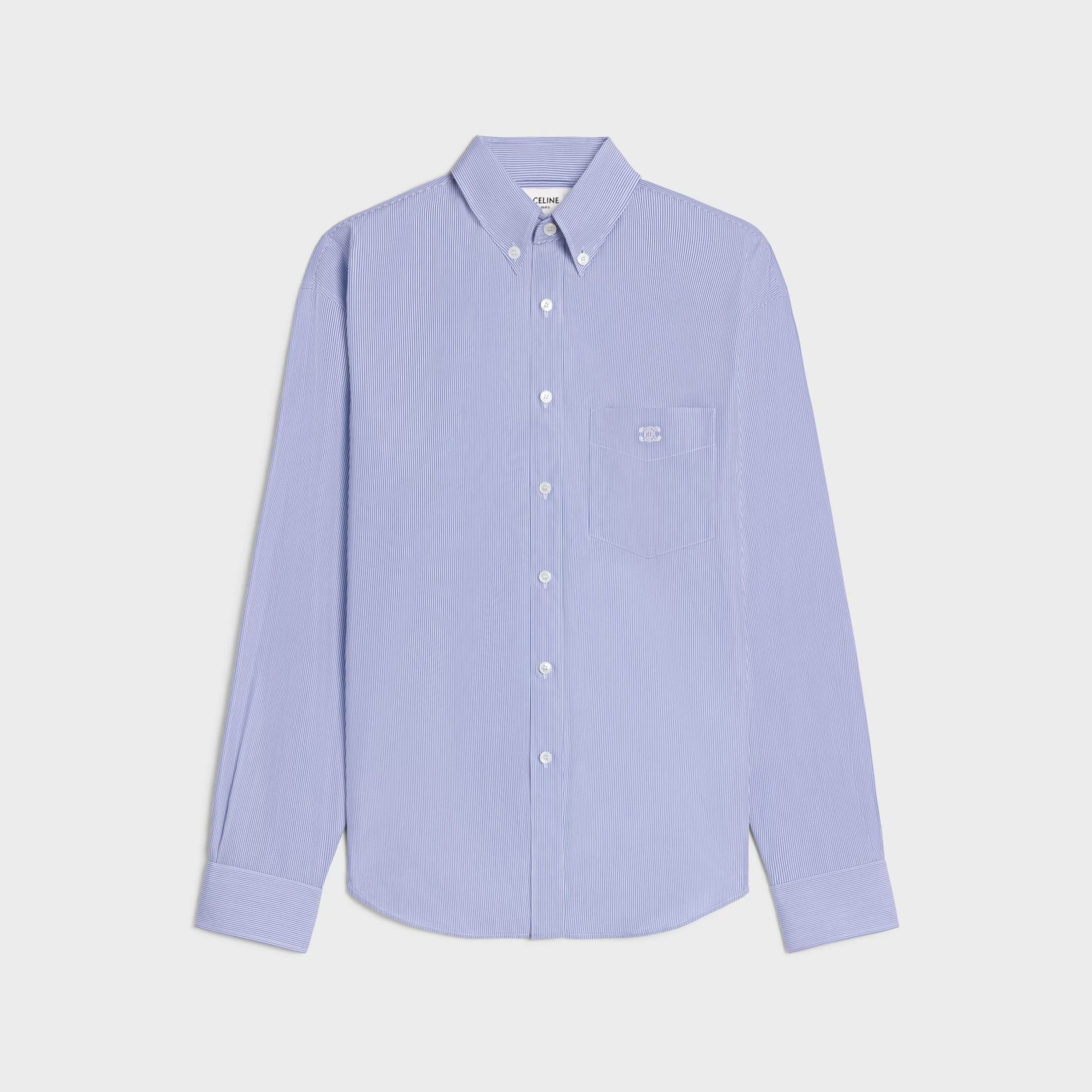 Cambridge shirt in striped cotton poplin^CELINE Fashion