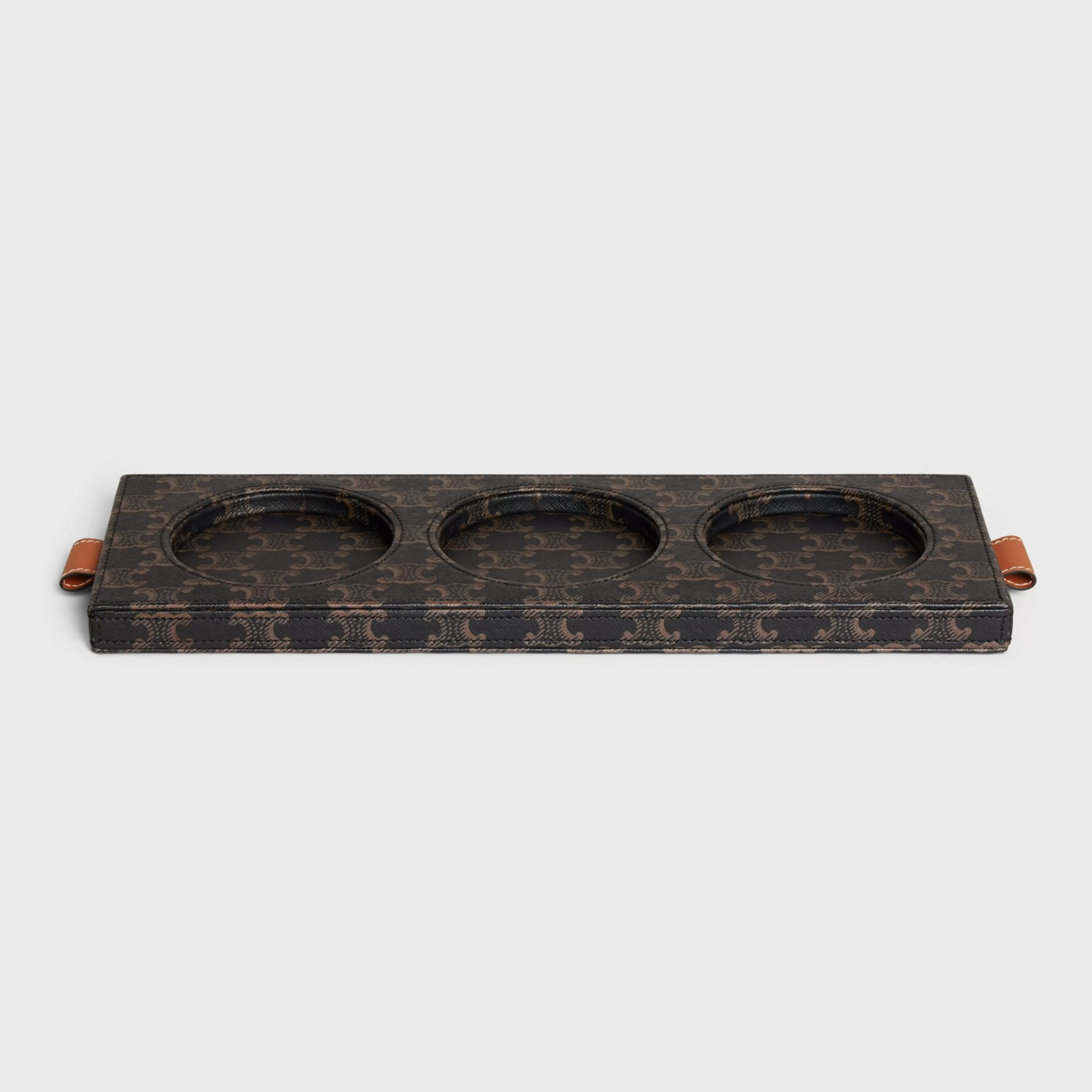 CANDLE TRAY IN NAPPA LAMBSKIN WITH TRIOMPHE CANVAS PRINT AND CALFSKIN^CELINE Sale