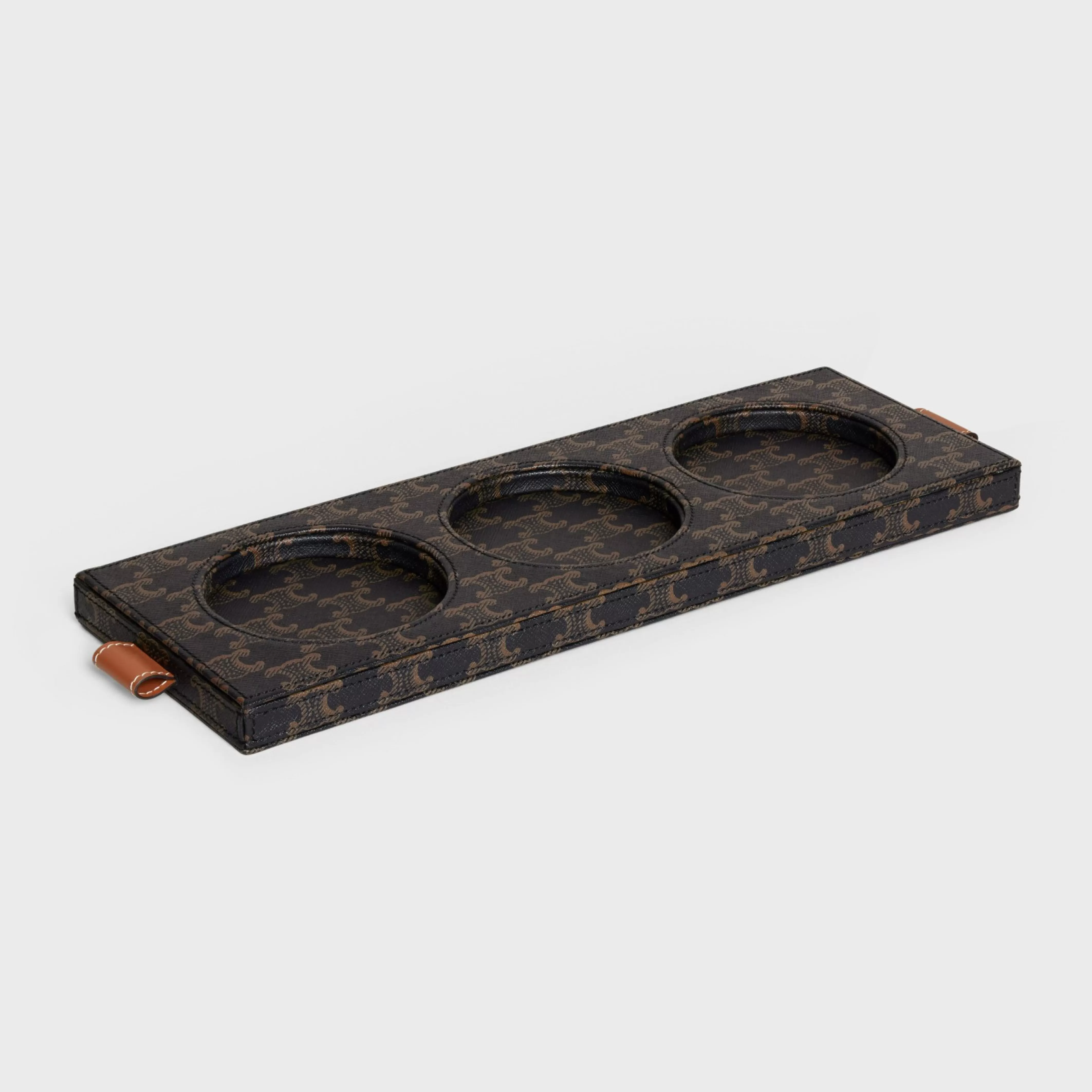 CANDLE TRAY IN NAPPA LAMBSKIN WITH TRIOMPHE CANVAS PRINT AND CALFSKIN^CELINE Sale
