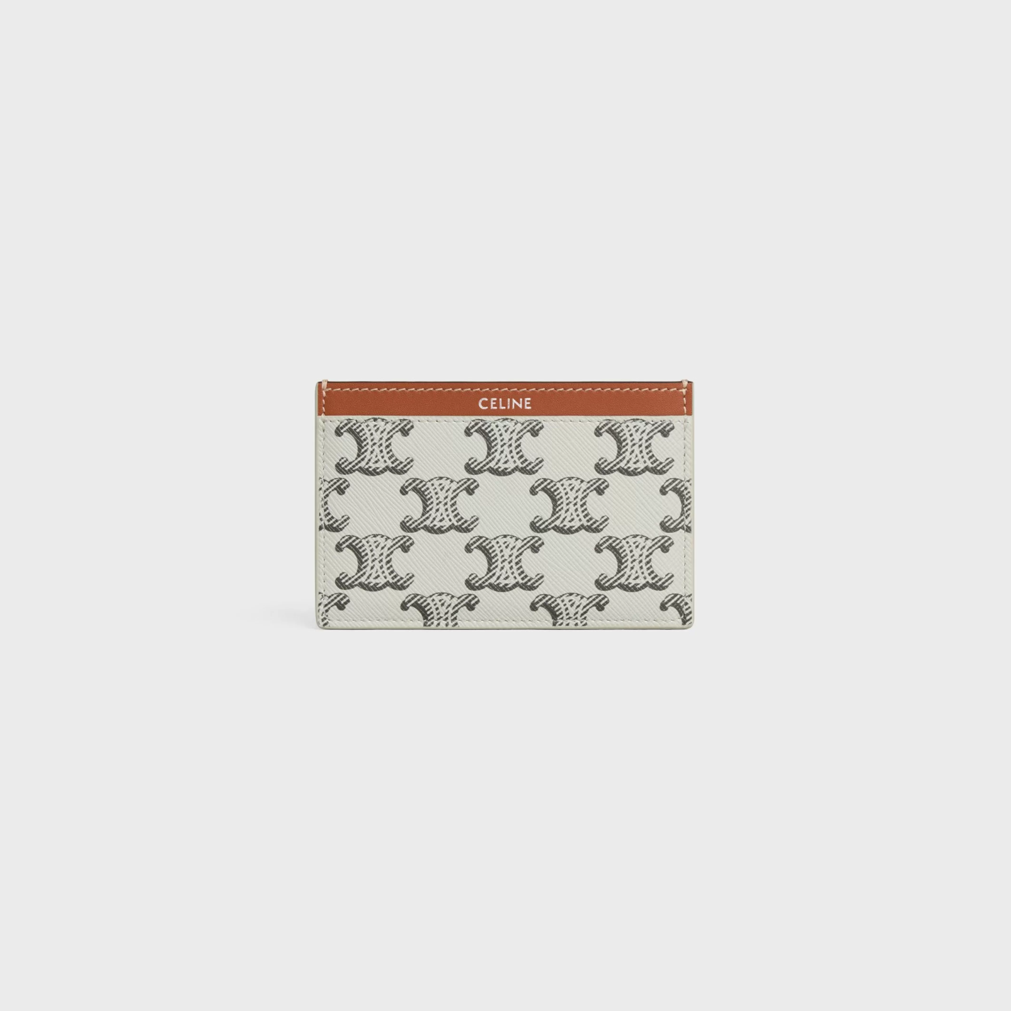 Card holder in Triomphe canvas AND calfskin^CELINE Discount