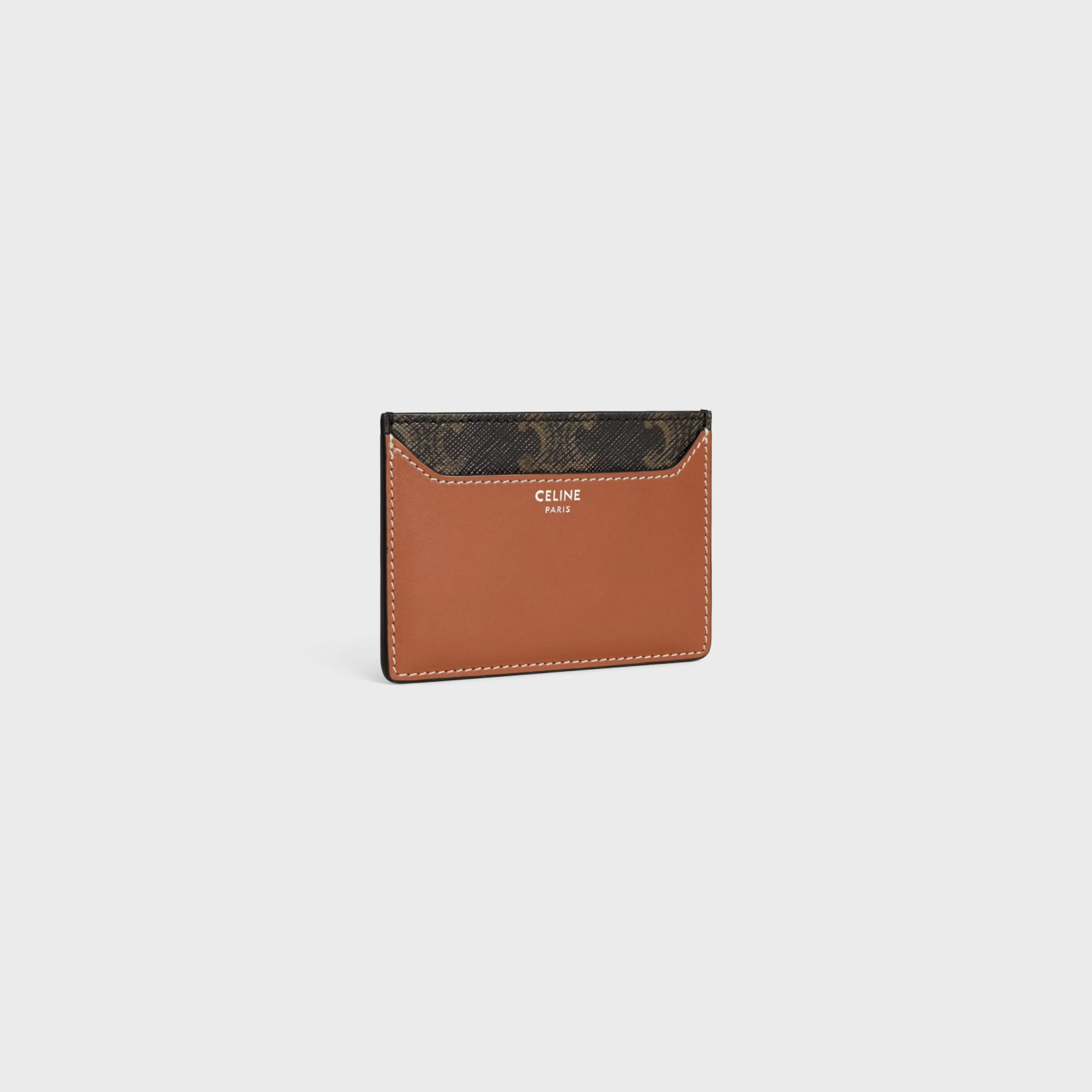 CARD HOLDER in Triomphe canvas AND calfskin^CELINE Fashion