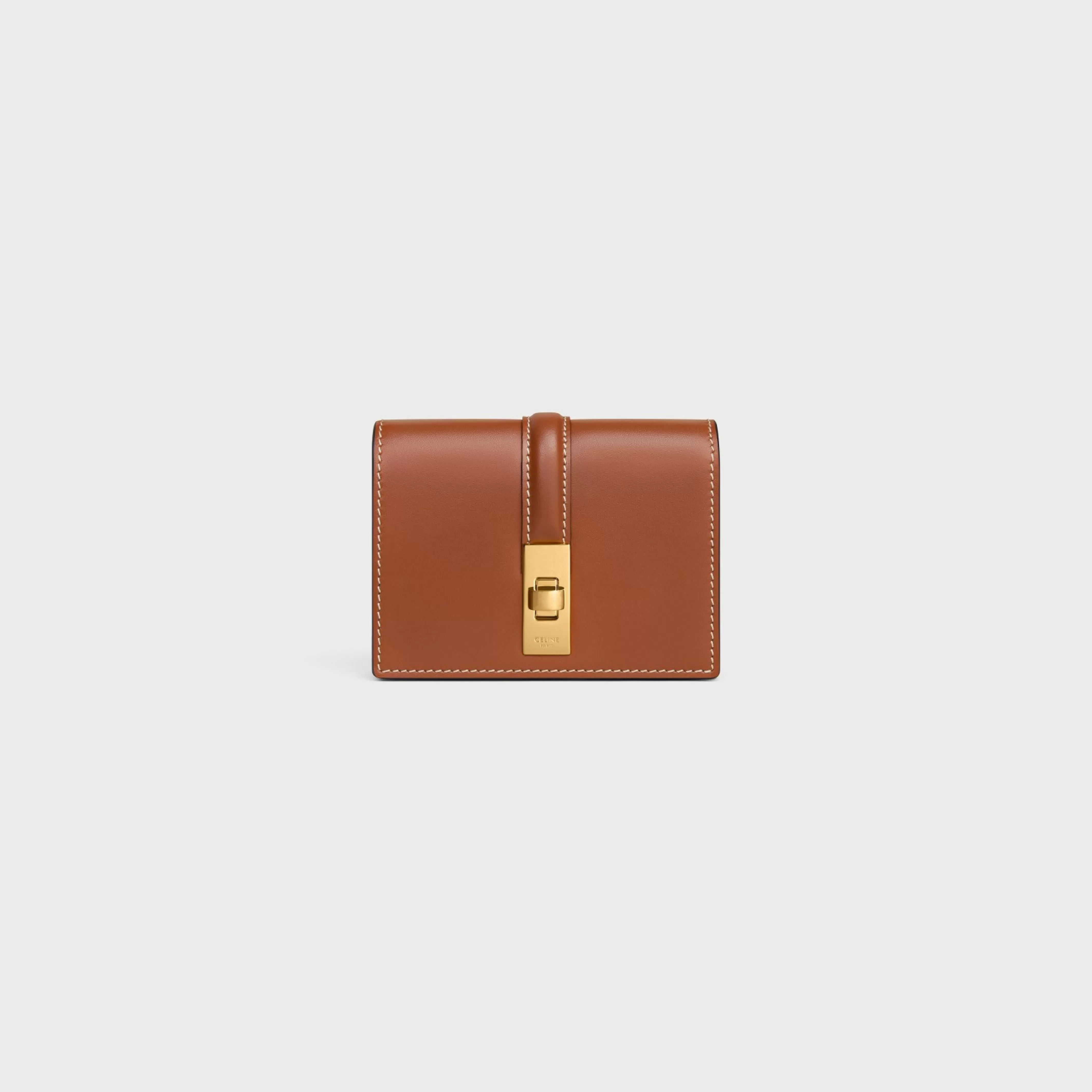 16 CARD HOLDER WITH FLAP in SHINY CALFSKIN^CELINE Shop