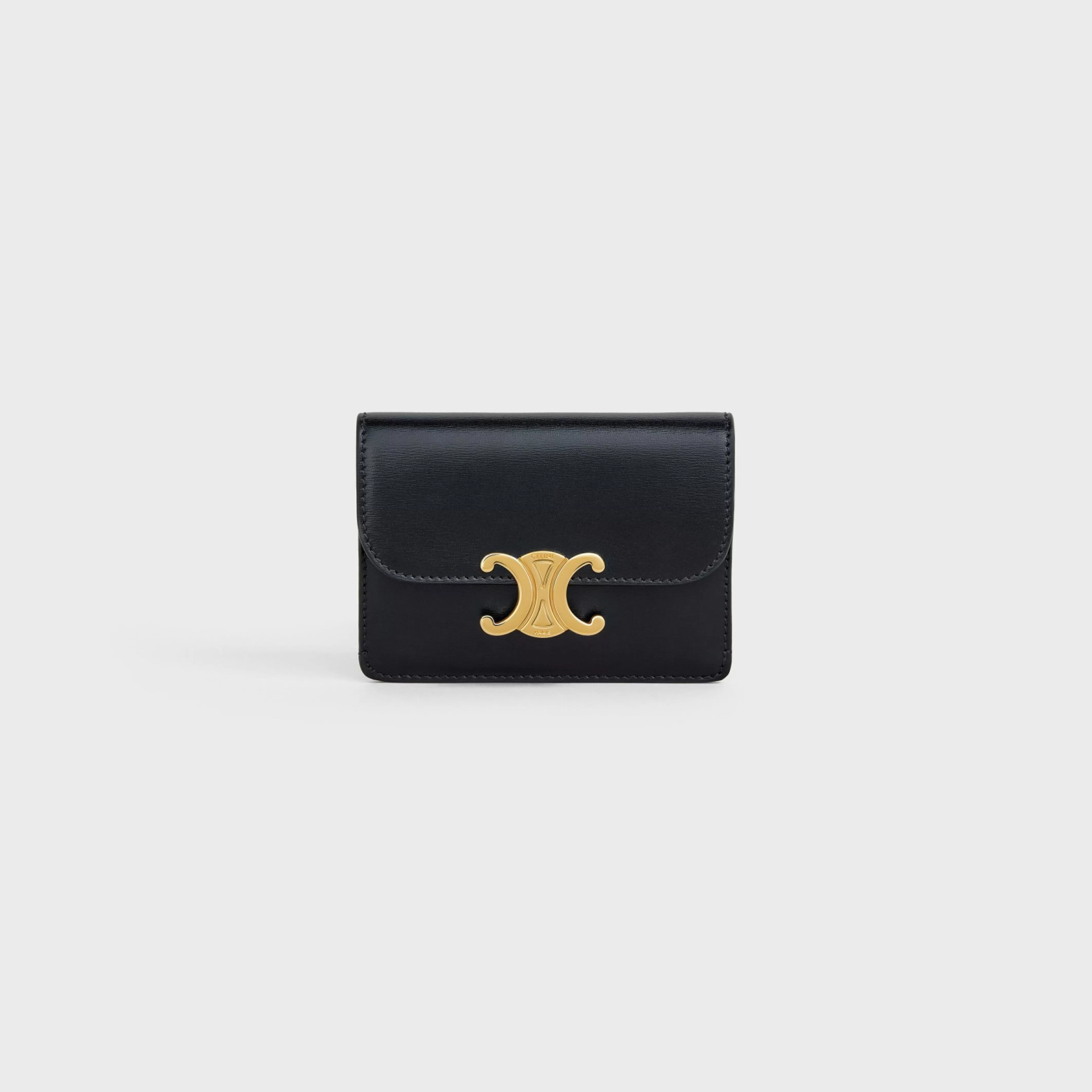 CARD HOLDER WITH FLAP TRIOMPHE in Shiny calfskin^CELINE Sale