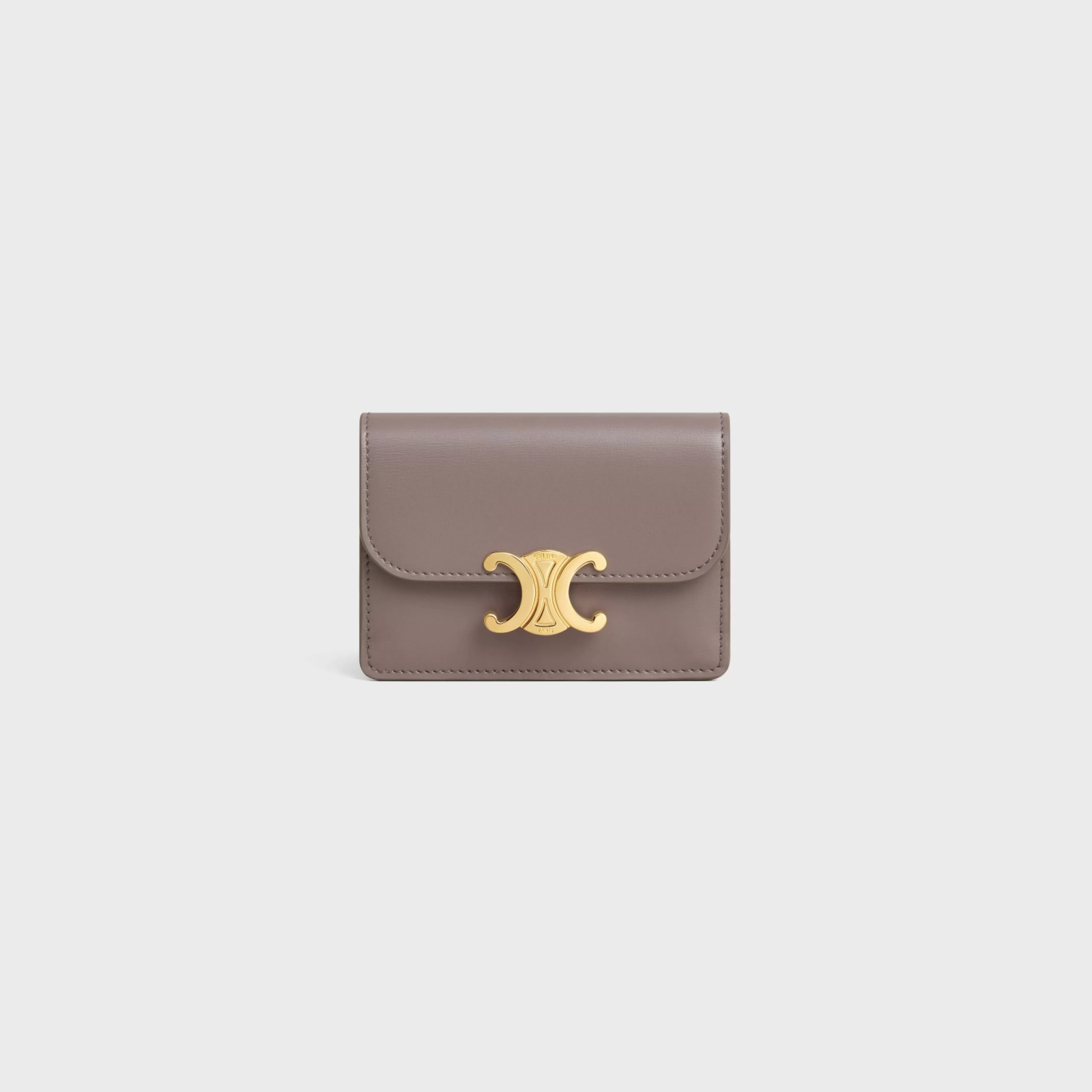 CARD HOLDER WITH FLAP TRIOMPHE in Shiny calfskin^CELINE Clearance