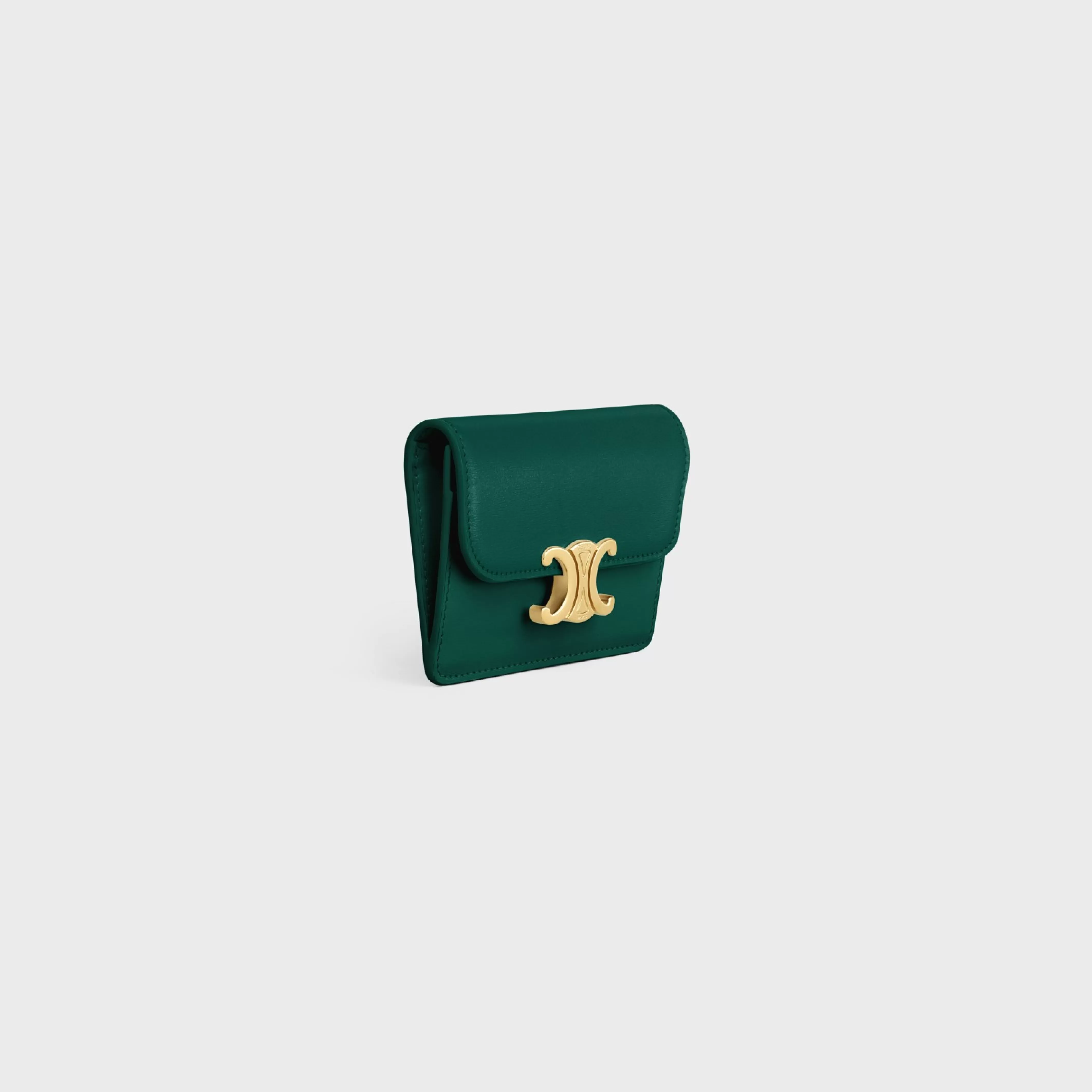 CARD HOLDER WITH FLAP TRIOMPHE in Shiny calfskin^CELINE Best