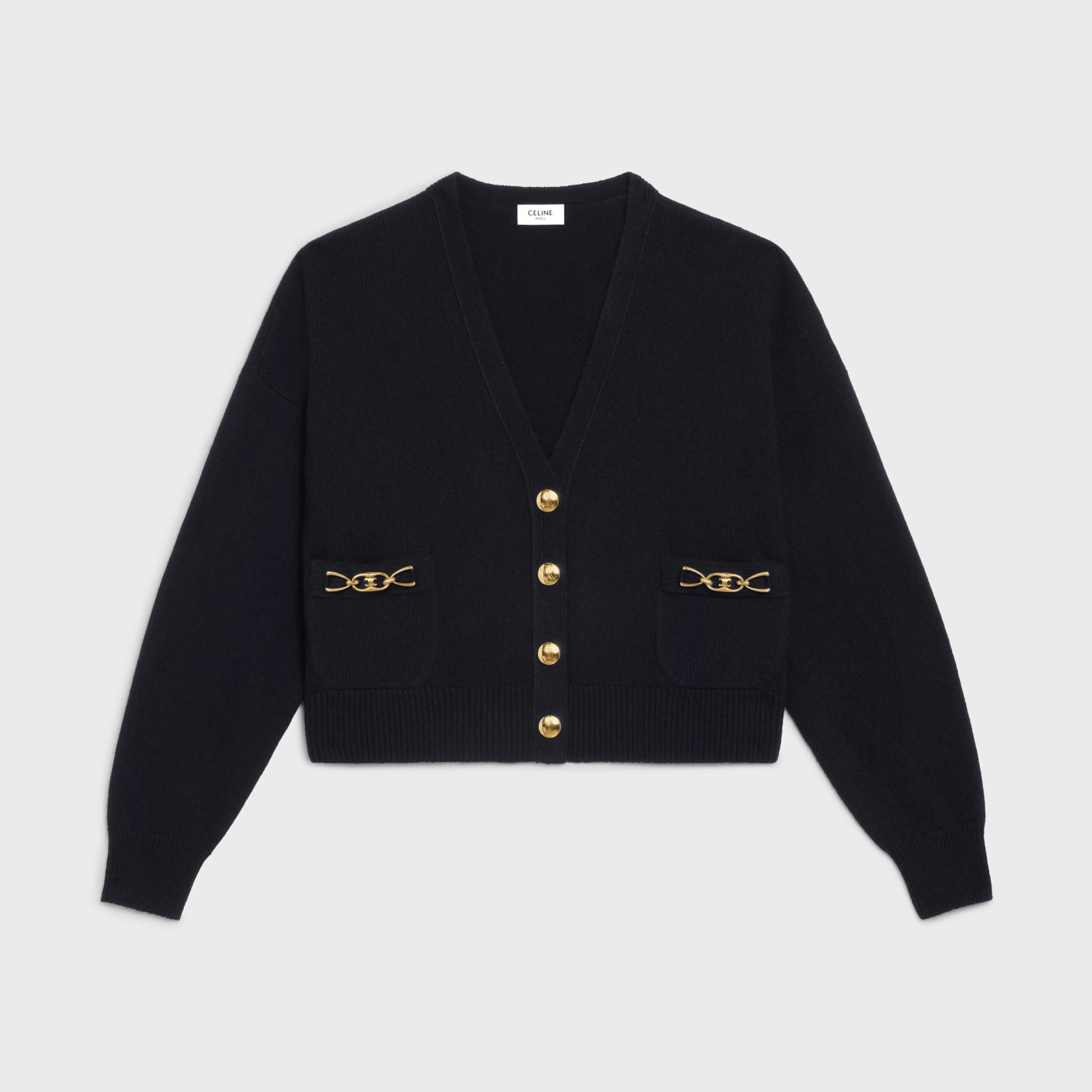 CARDIGAN WITH GOURMETTE IN HERITAGE CASHMERE^CELINE Clearance