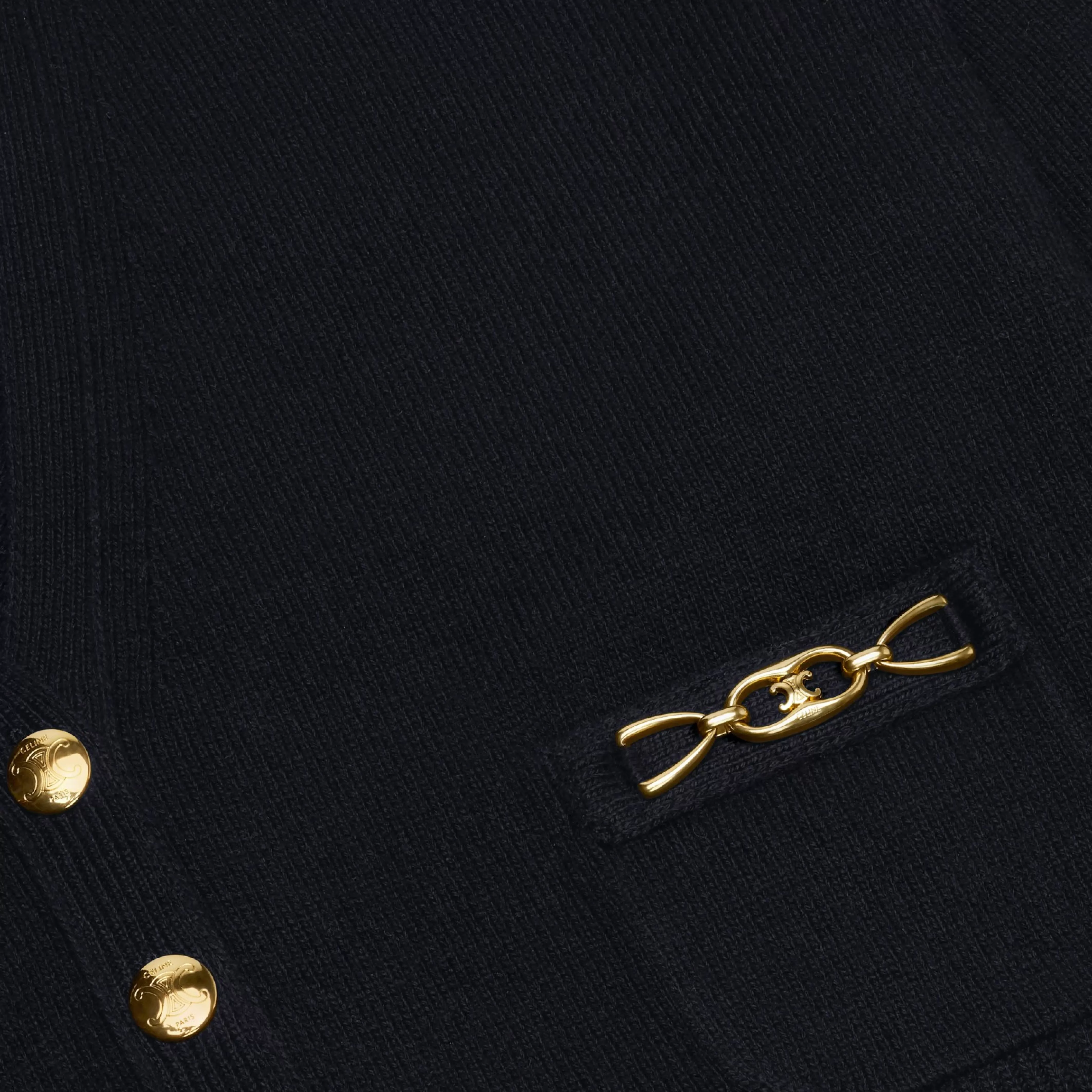 CARDIGAN WITH GOURMETTE IN HERITAGE CASHMERE^CELINE Clearance