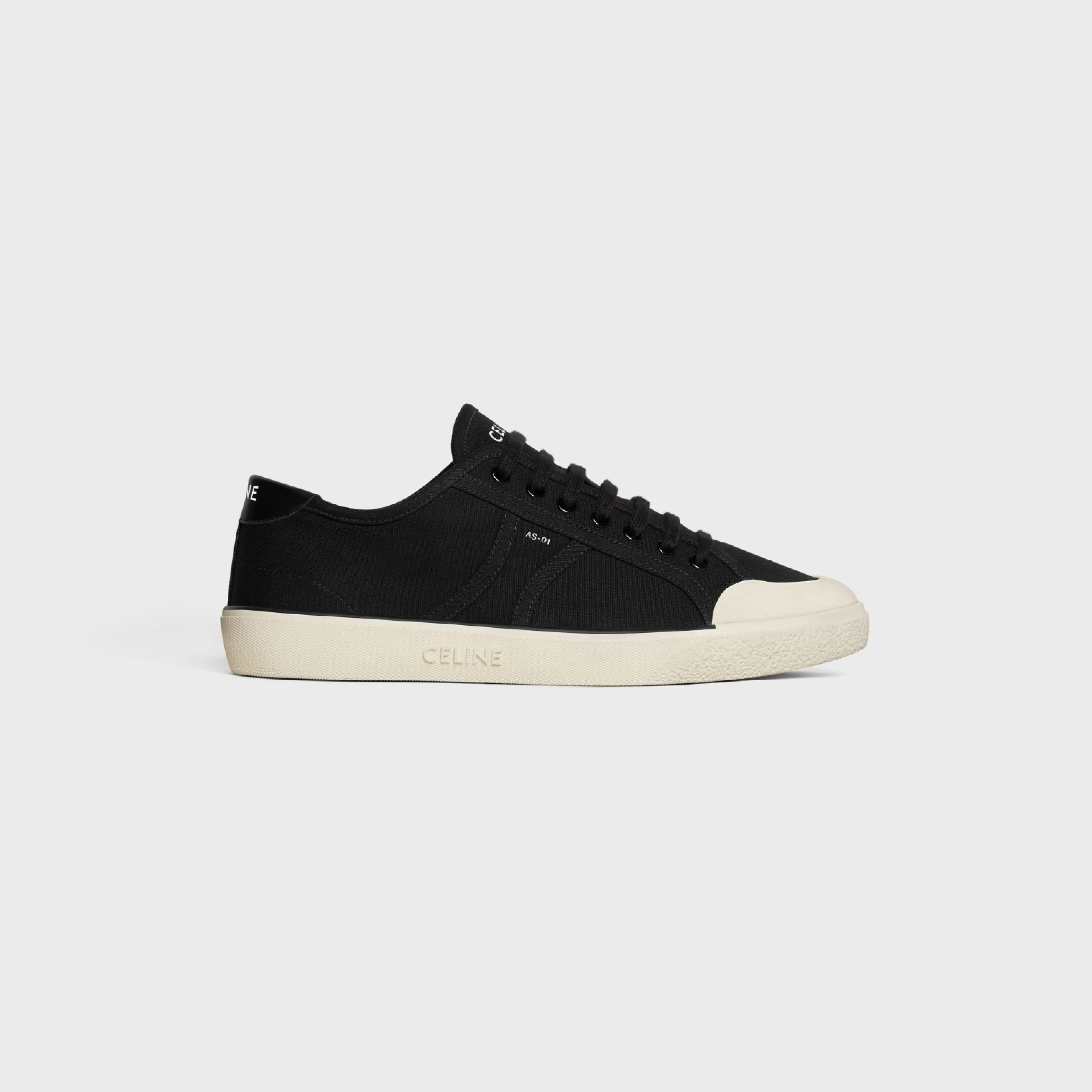ALAN AS-01 LOW LACE-UP SNEAKER in CANVAS AND CALFSKIN^CELINE Cheap