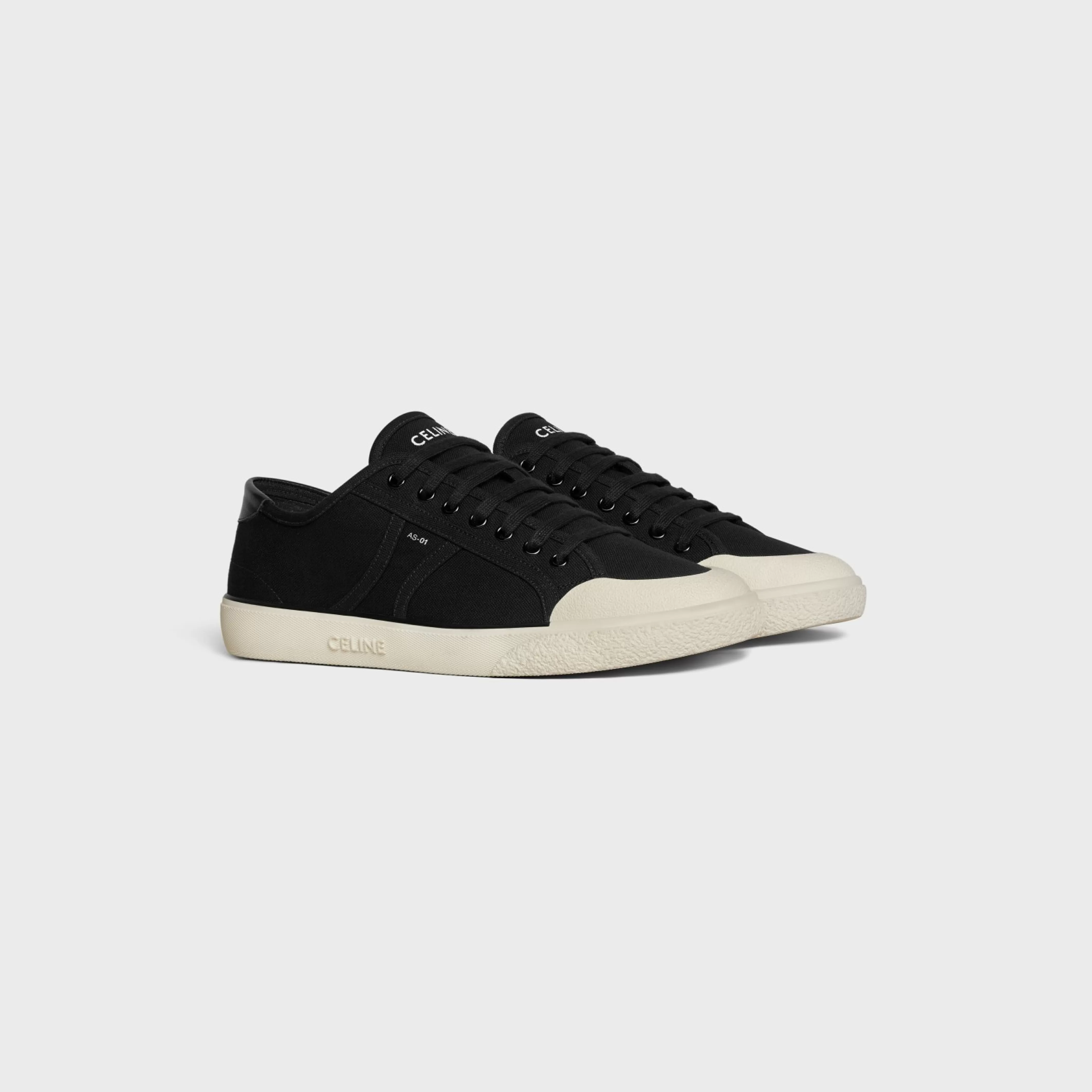ALAN AS-01 LOW LACE-UP SNEAKER in CANVAS AND CALFSKIN^CELINE Cheap