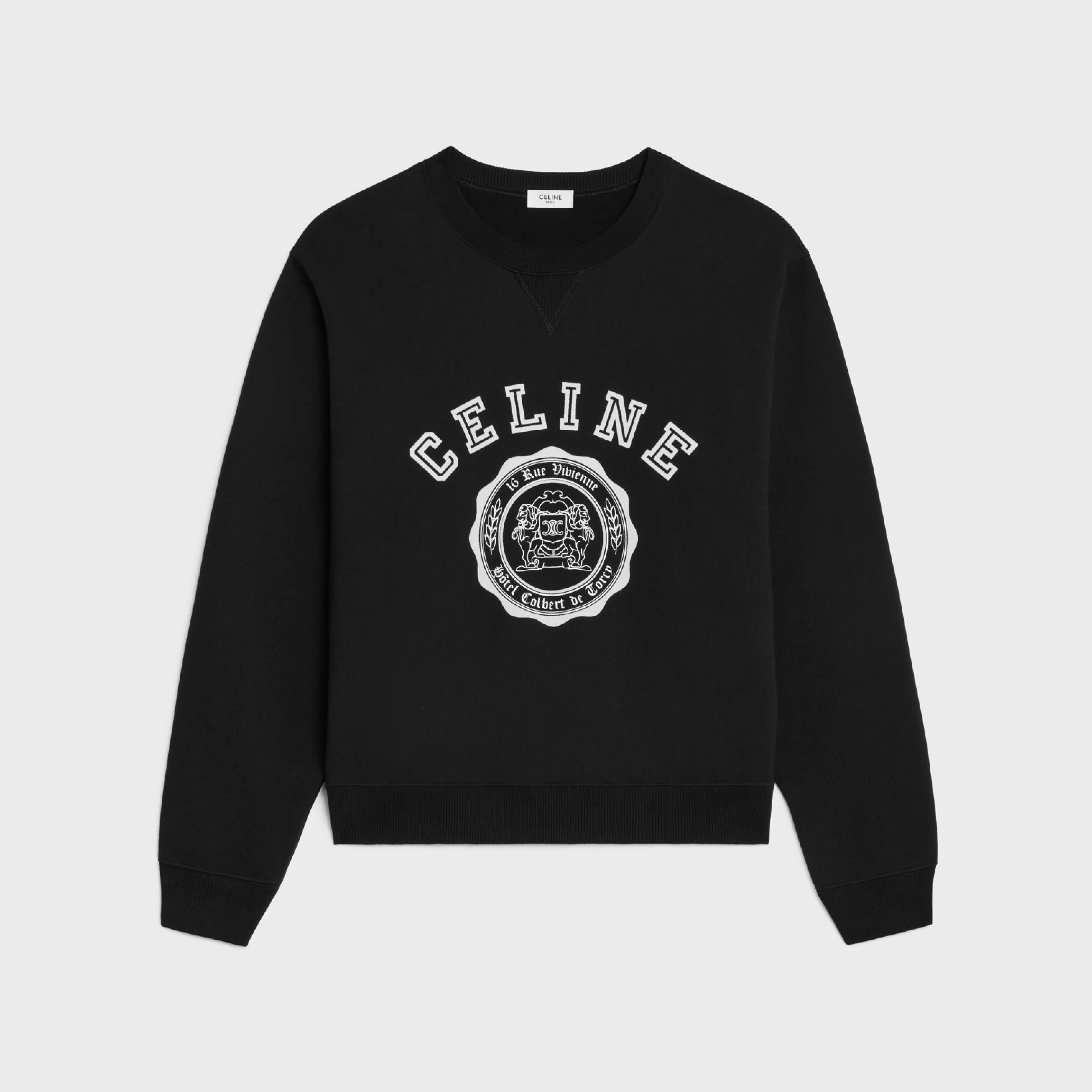 blason loose sweatshirt in cotton fleece^CELINE Best