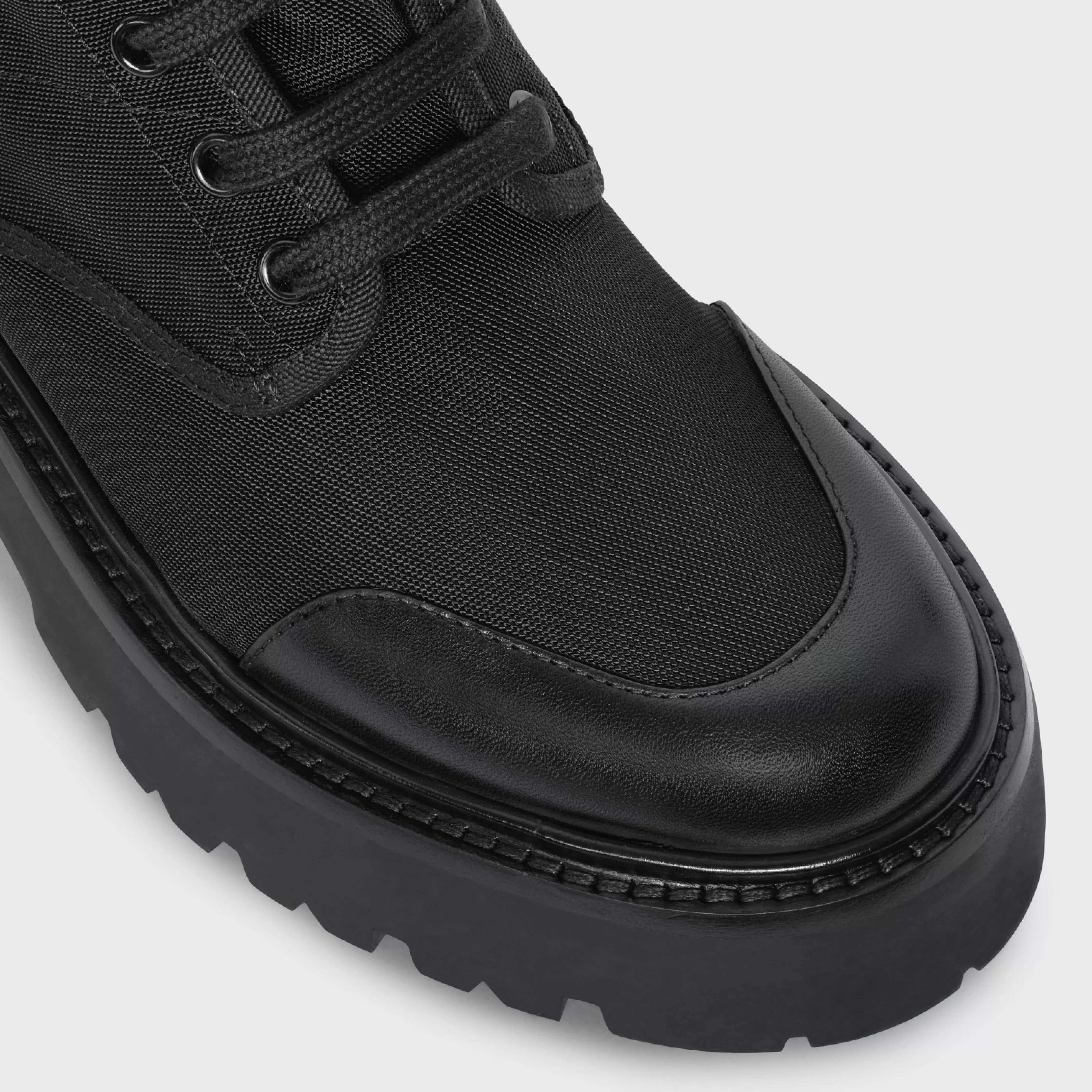 BULKY LACED UP BOOT in NYLON AND SHINY BULL^CELINE Store
